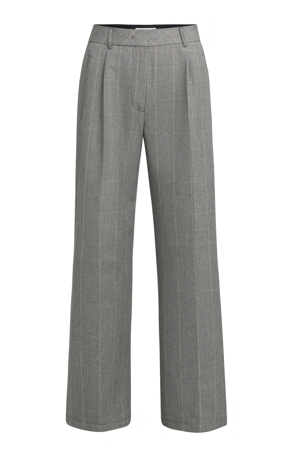 Karierte Hose mit weitem Bein