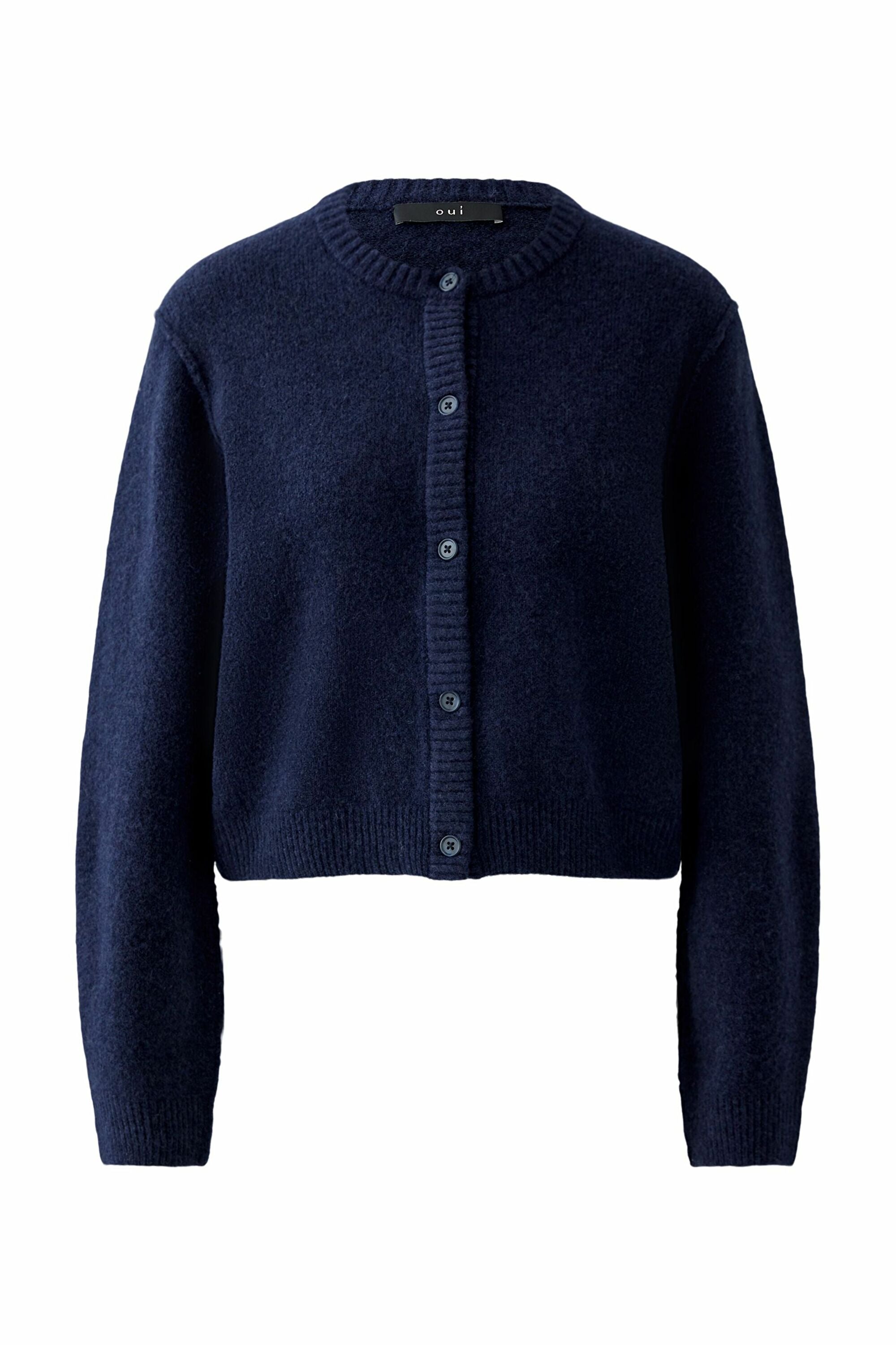 Oui Strickjacken Darkblue