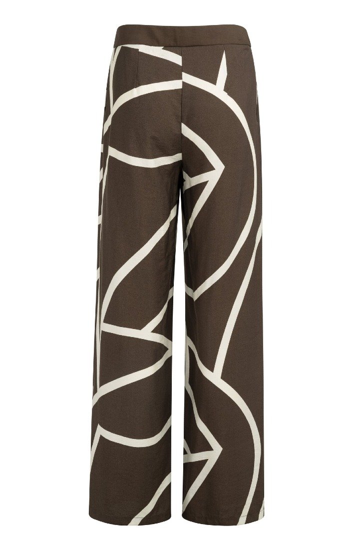 Gewebte Hose mit weitem Bein und Print