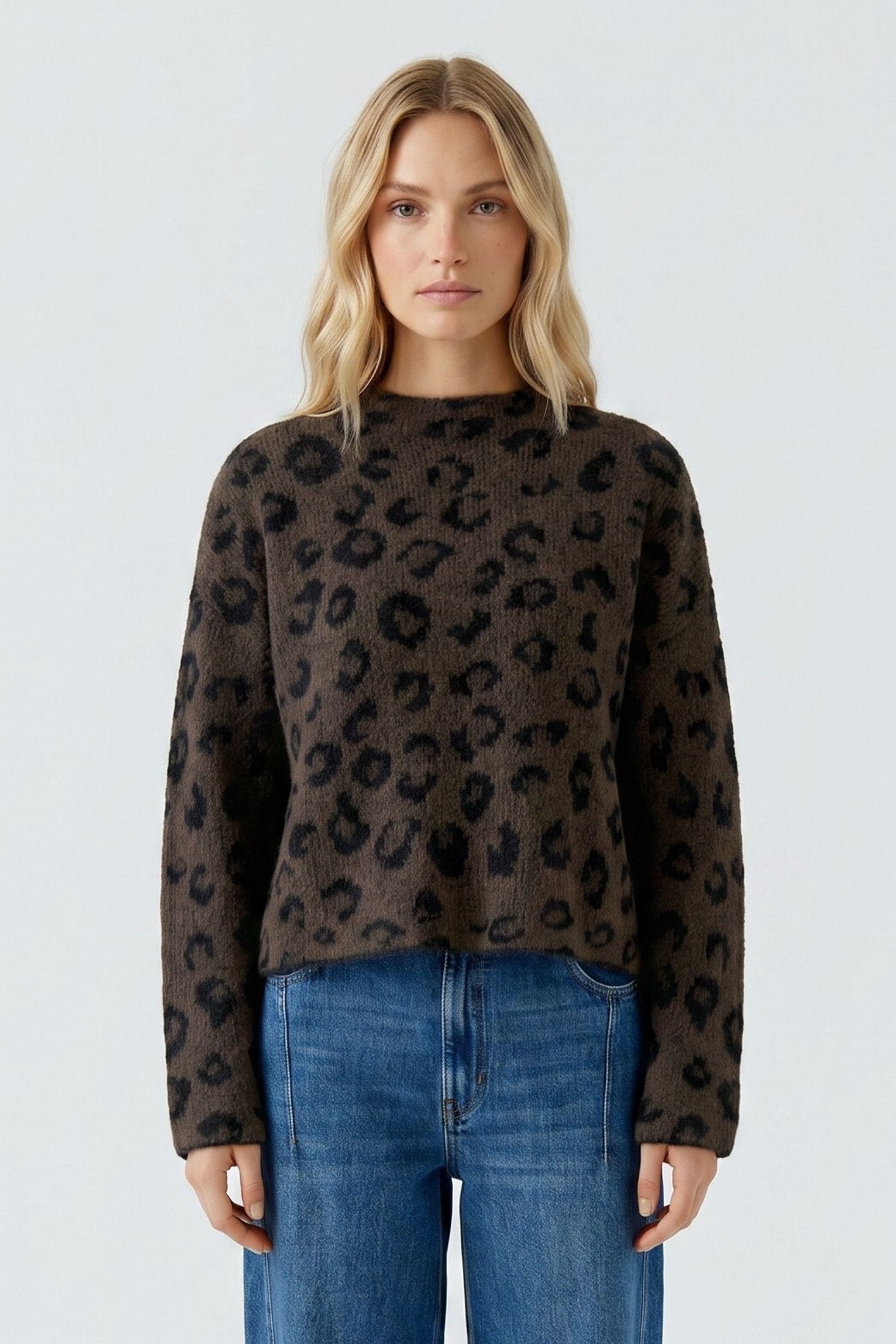 Strickpullover mit Leopardenprint