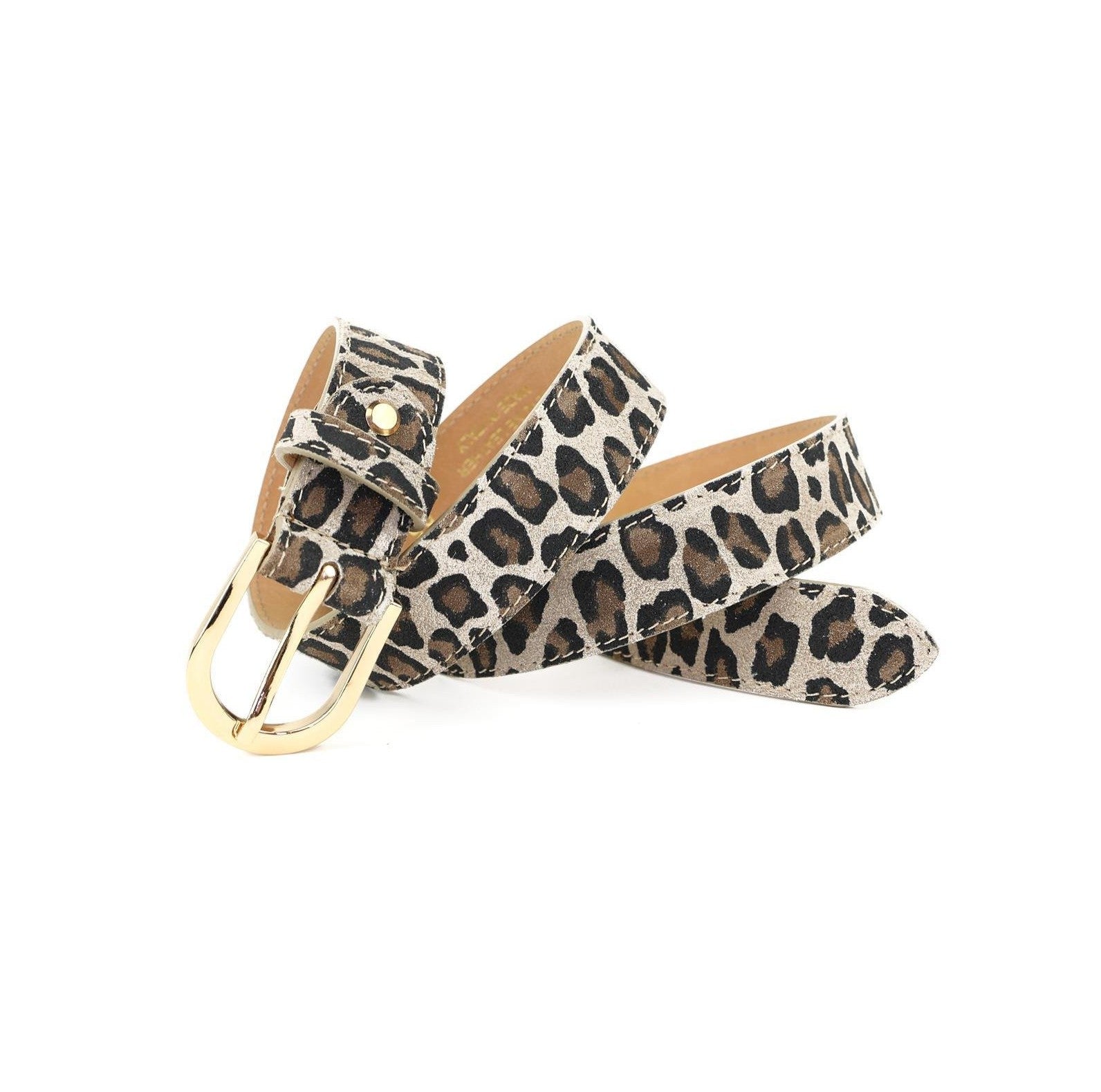 Wildledergürtel mit Animal-Print