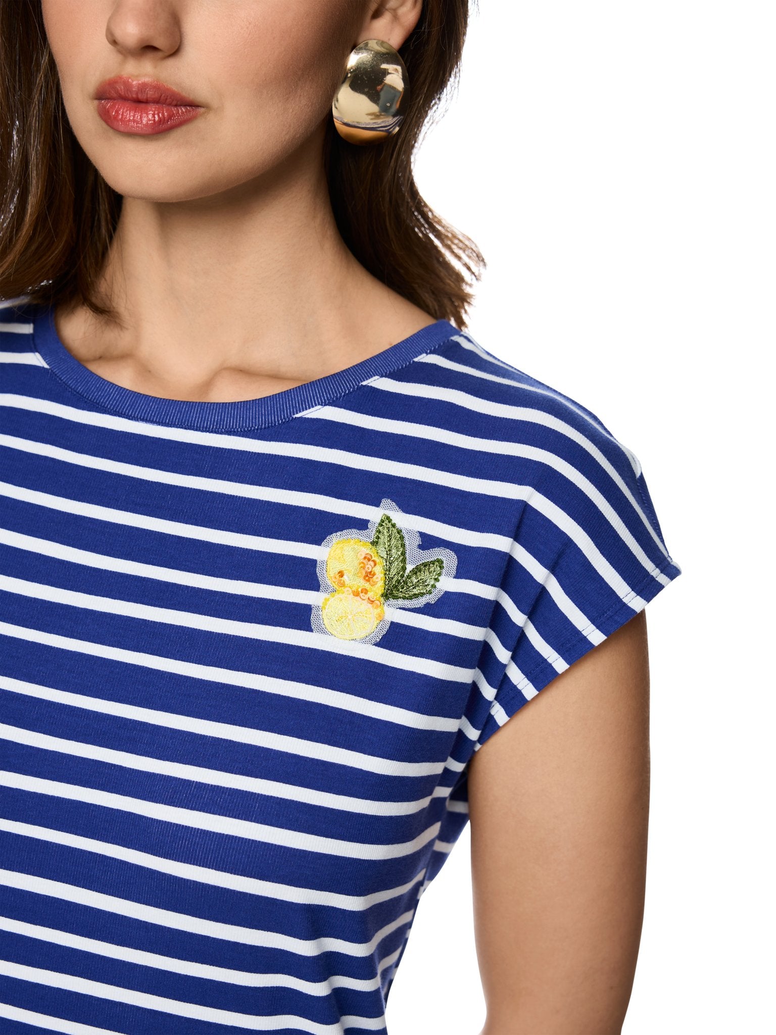 Ringelshirt mit Zitronen-Applikation