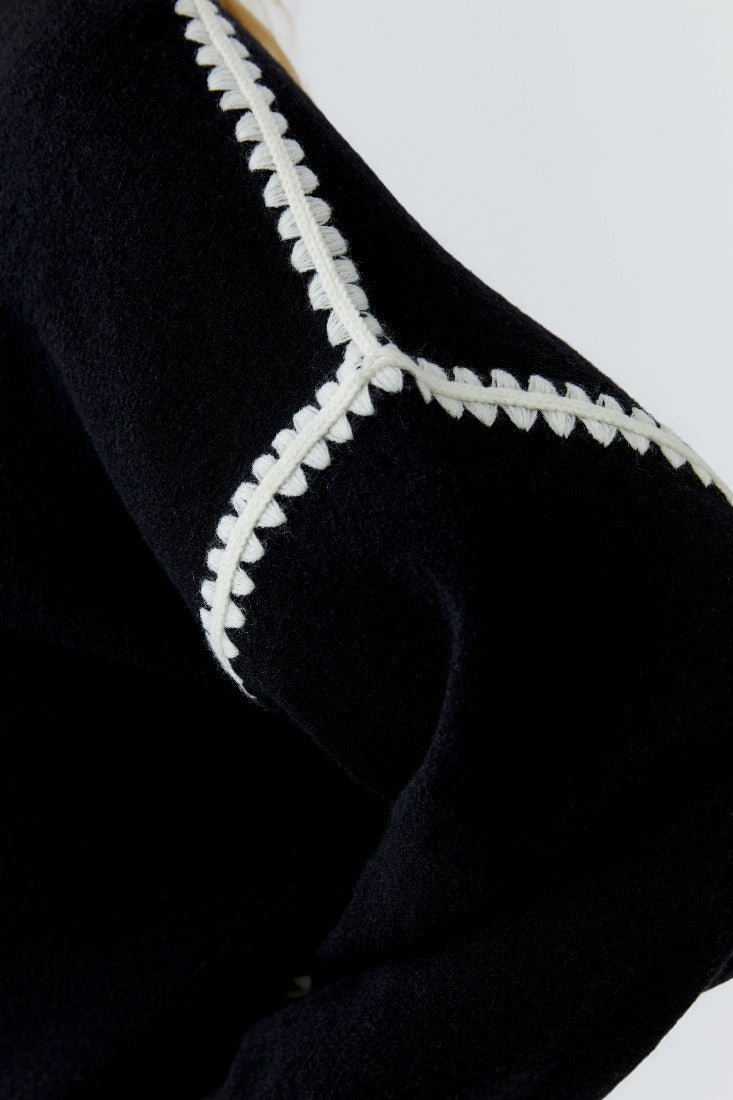 Strickpullover in Häkeloptik