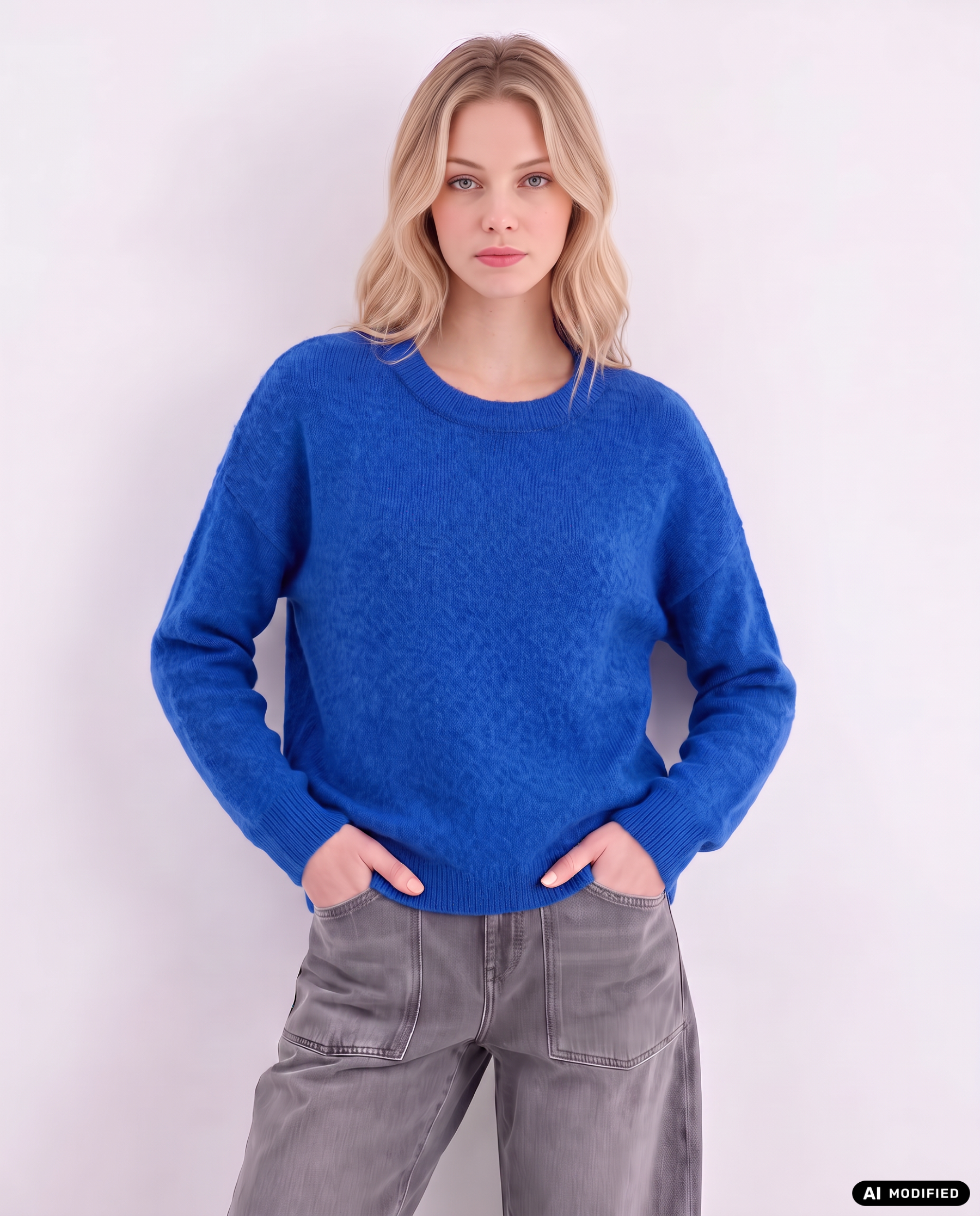 Strickpullover mit Rundhalsausschnitt