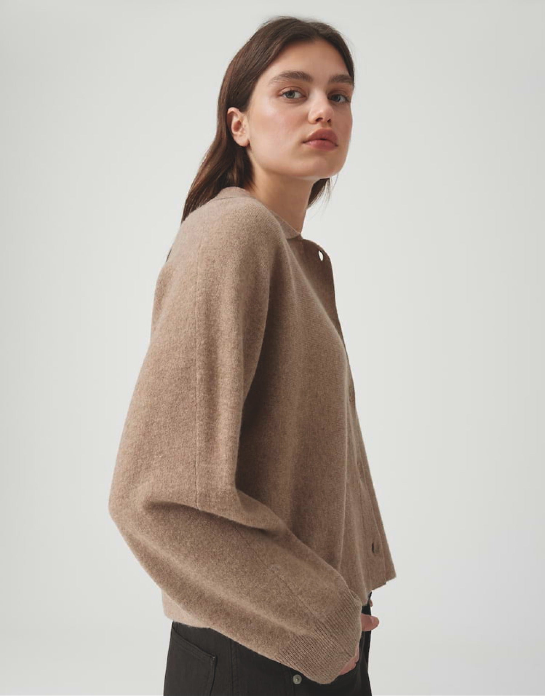 Strickcardigan aus reiner Wolle