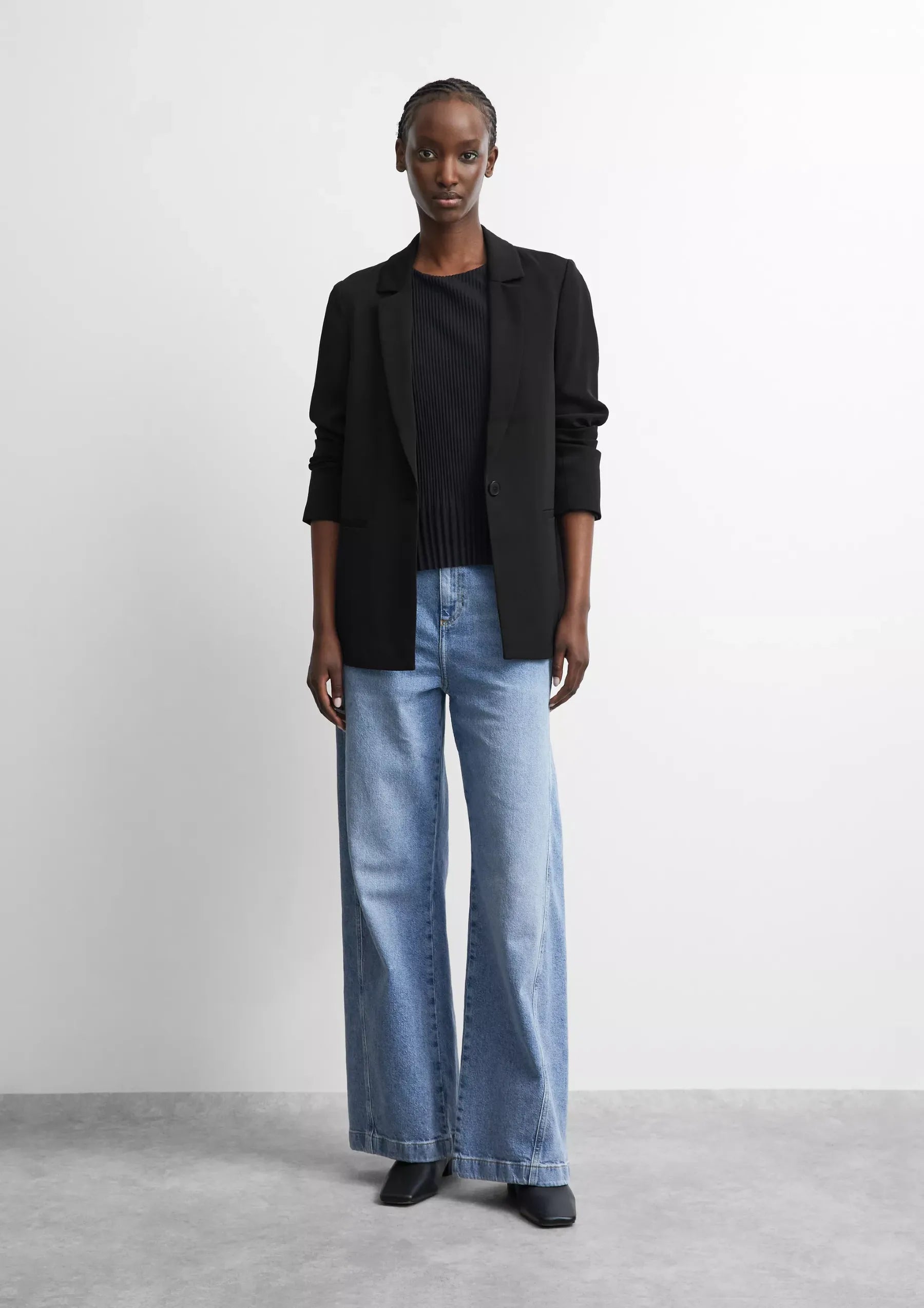 Plissiertes Mesh Top