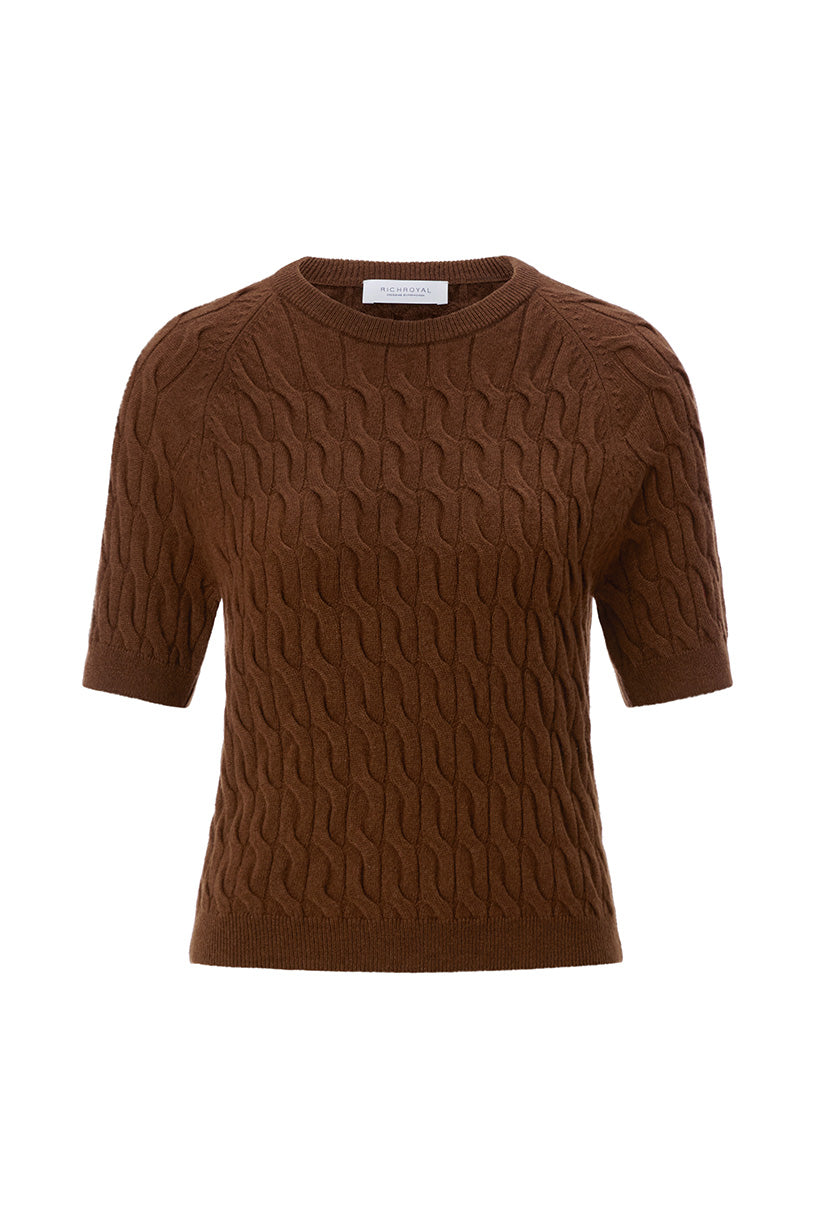 Pullover mit Zopfstrick