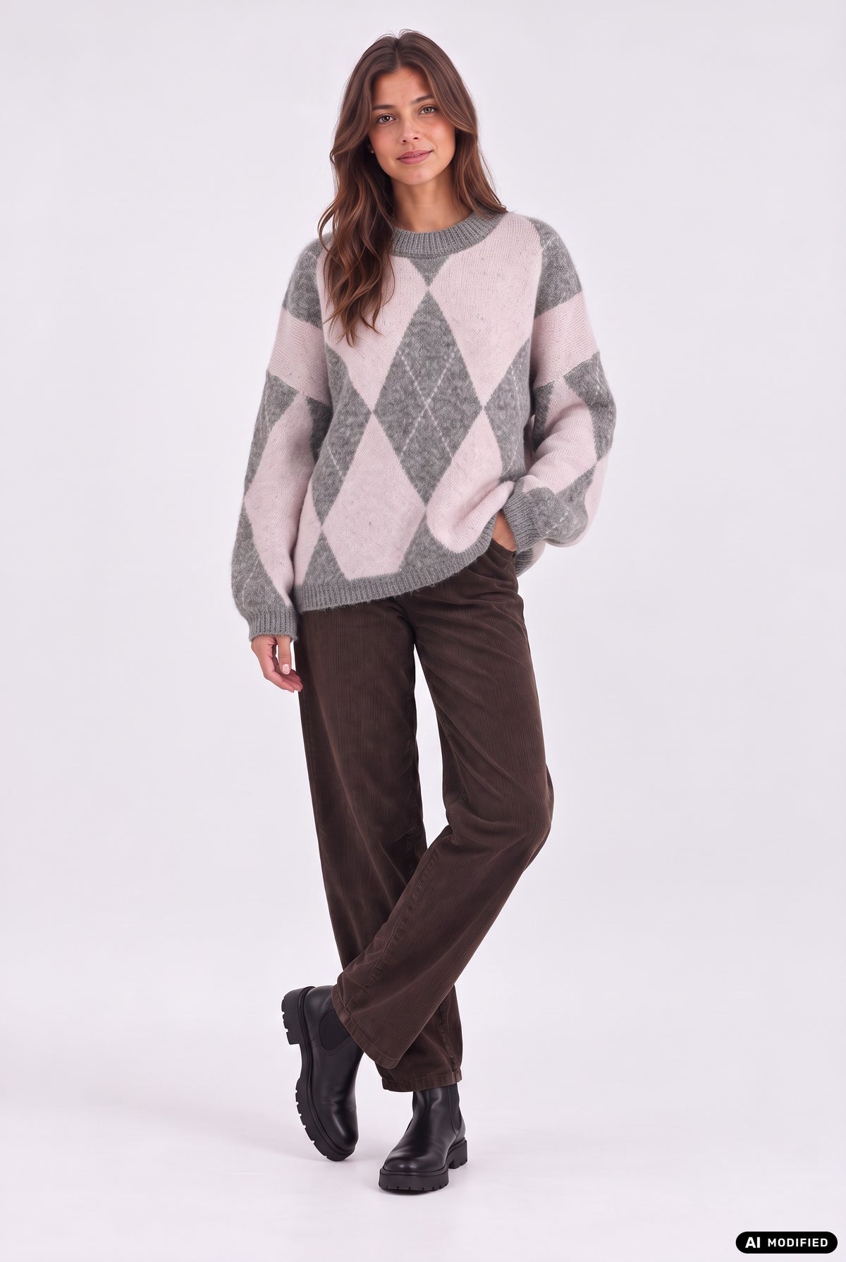 Strickpullover mit Argyle-Muster