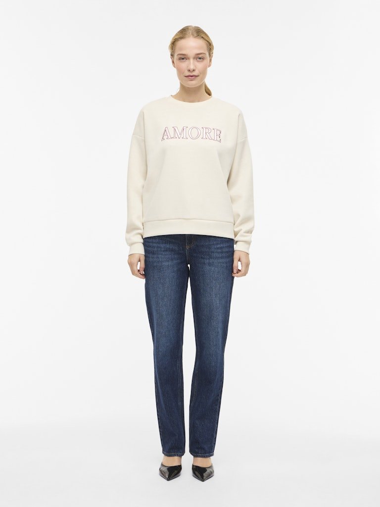VILA Sweatshirts Birch/Birch Lace