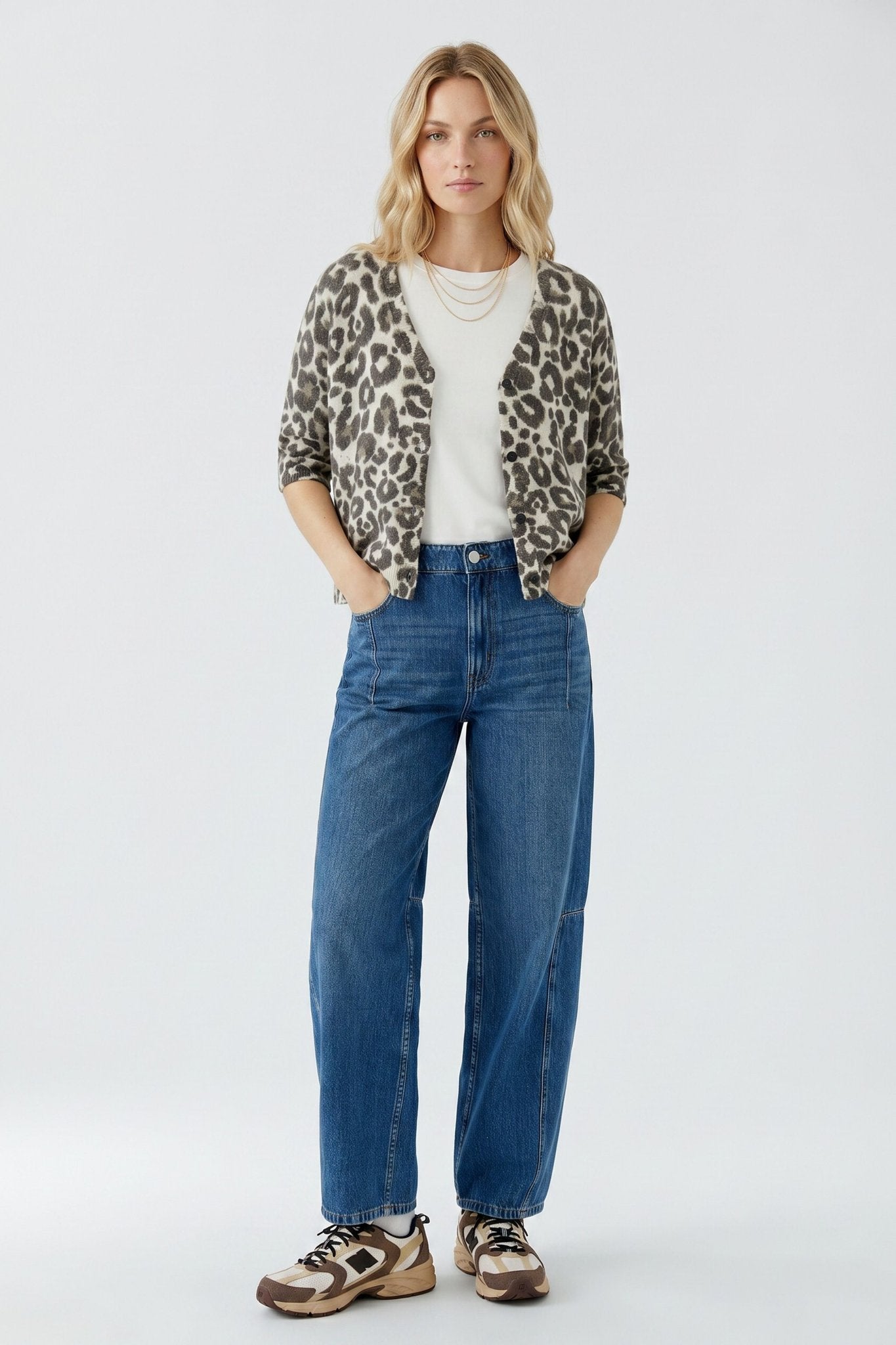 Strickjacke mit Leopardenmuster