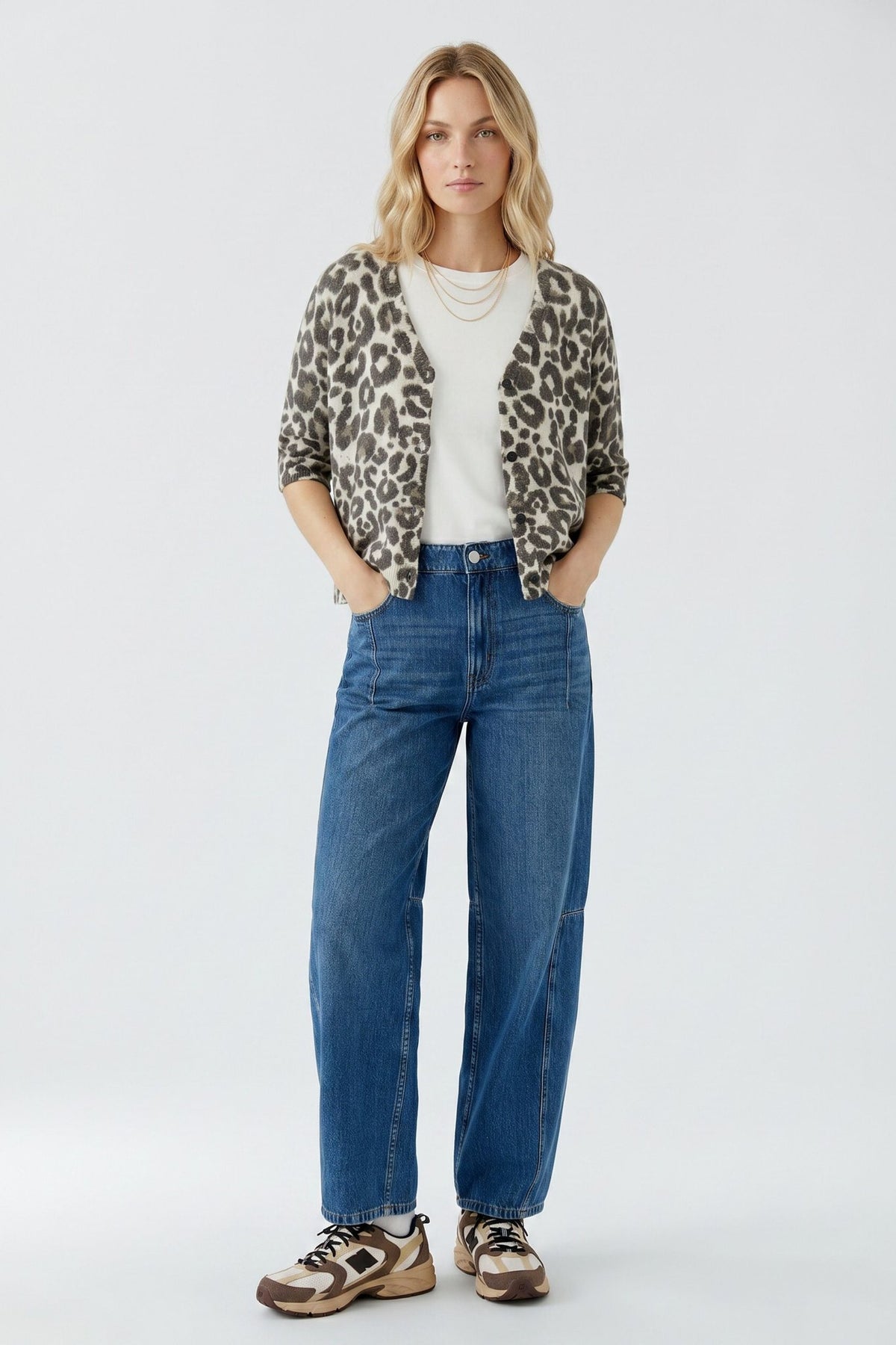 Strickjacke mit Leopardenmuster