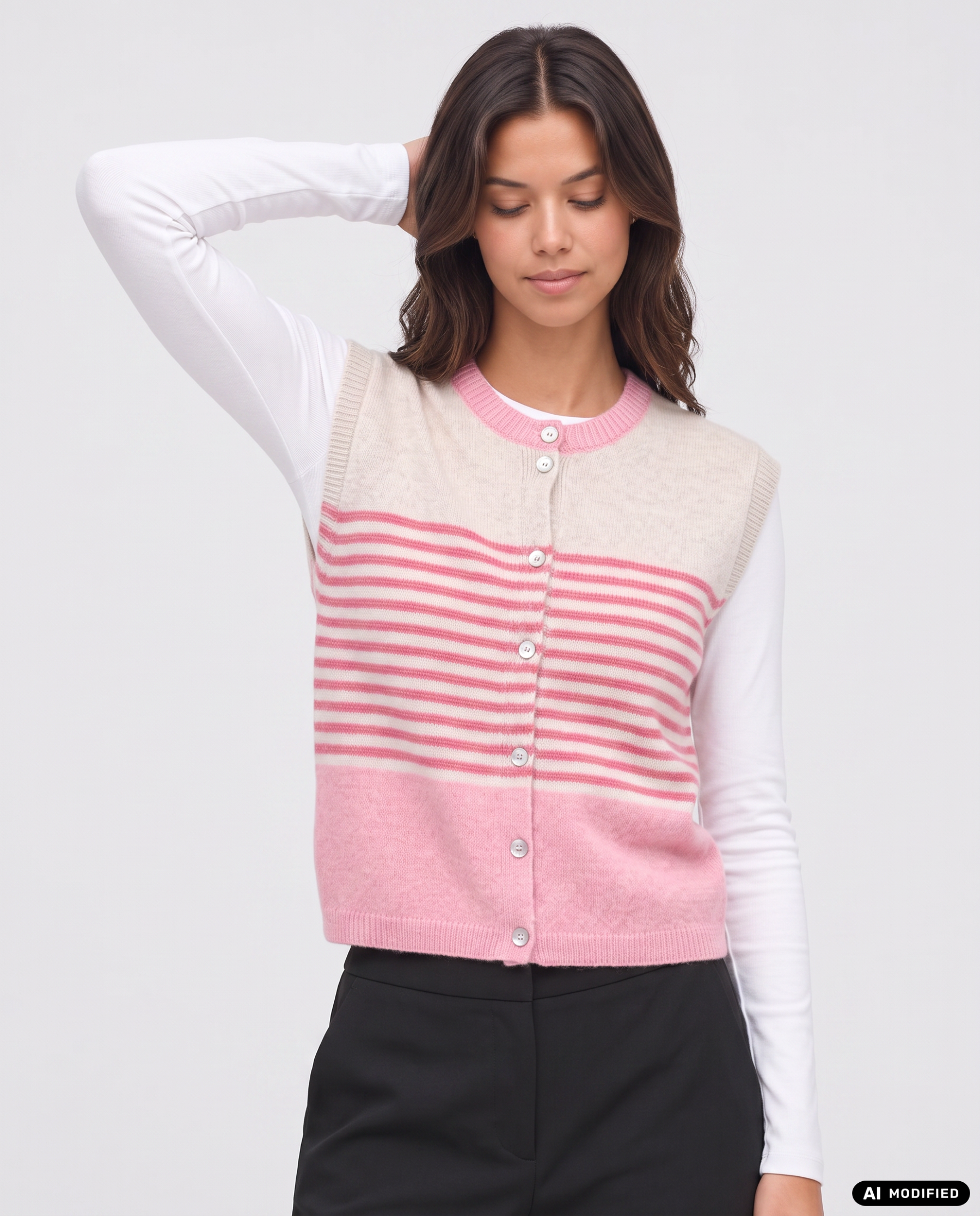 Strickweste mit Streifen