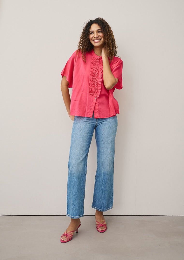 0039 Italy Blusen Rouge Red