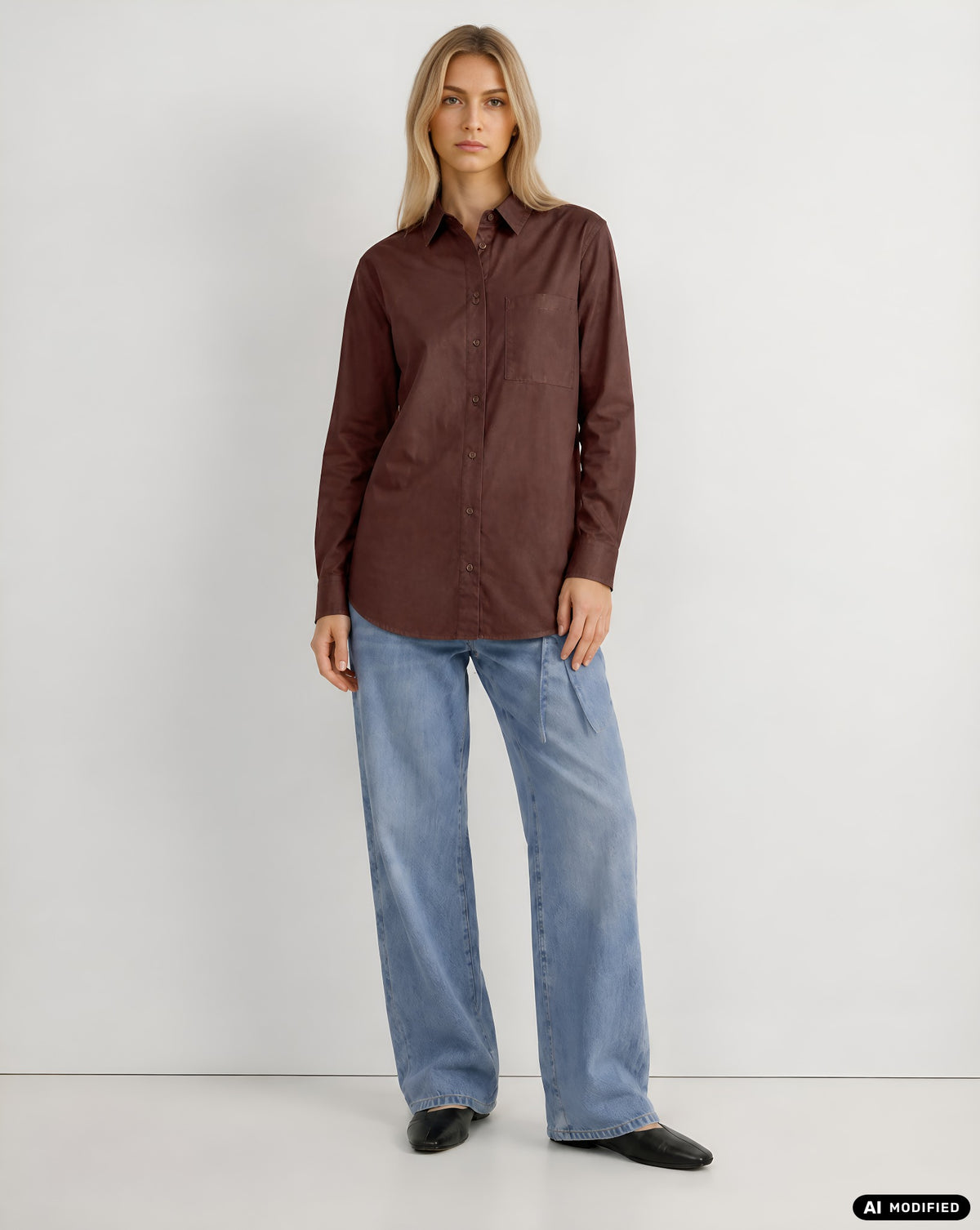 Bluse mit Brusttasche