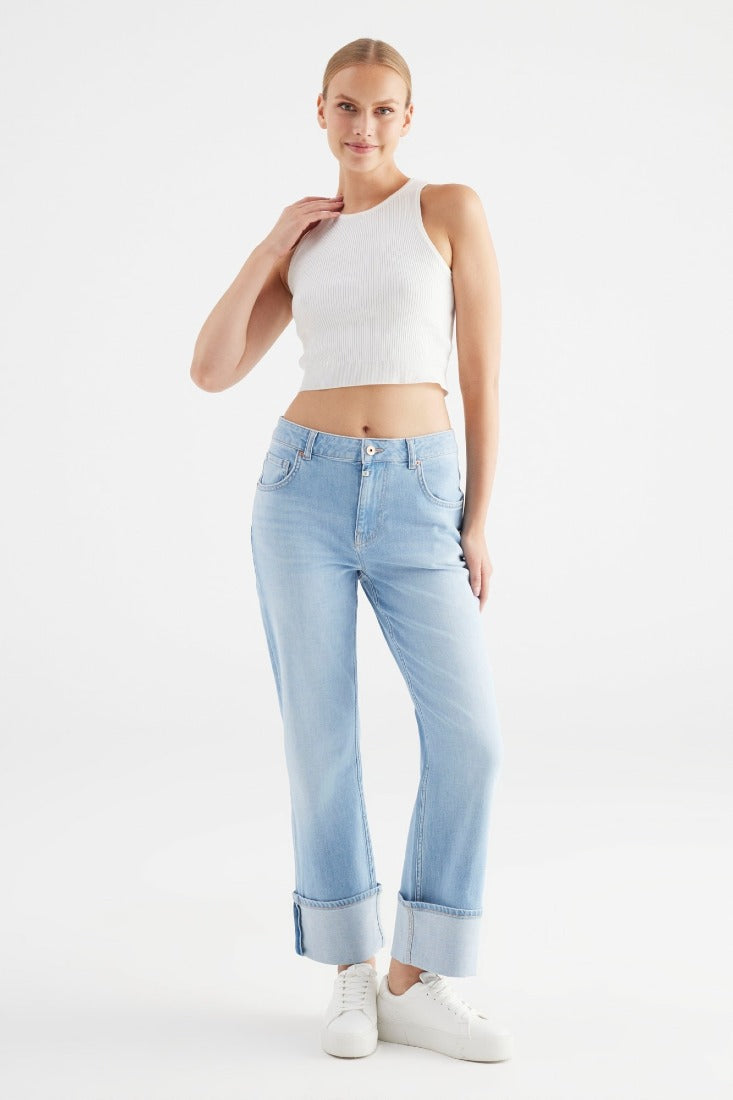 Cup of Joe Flared Leg Light Blue