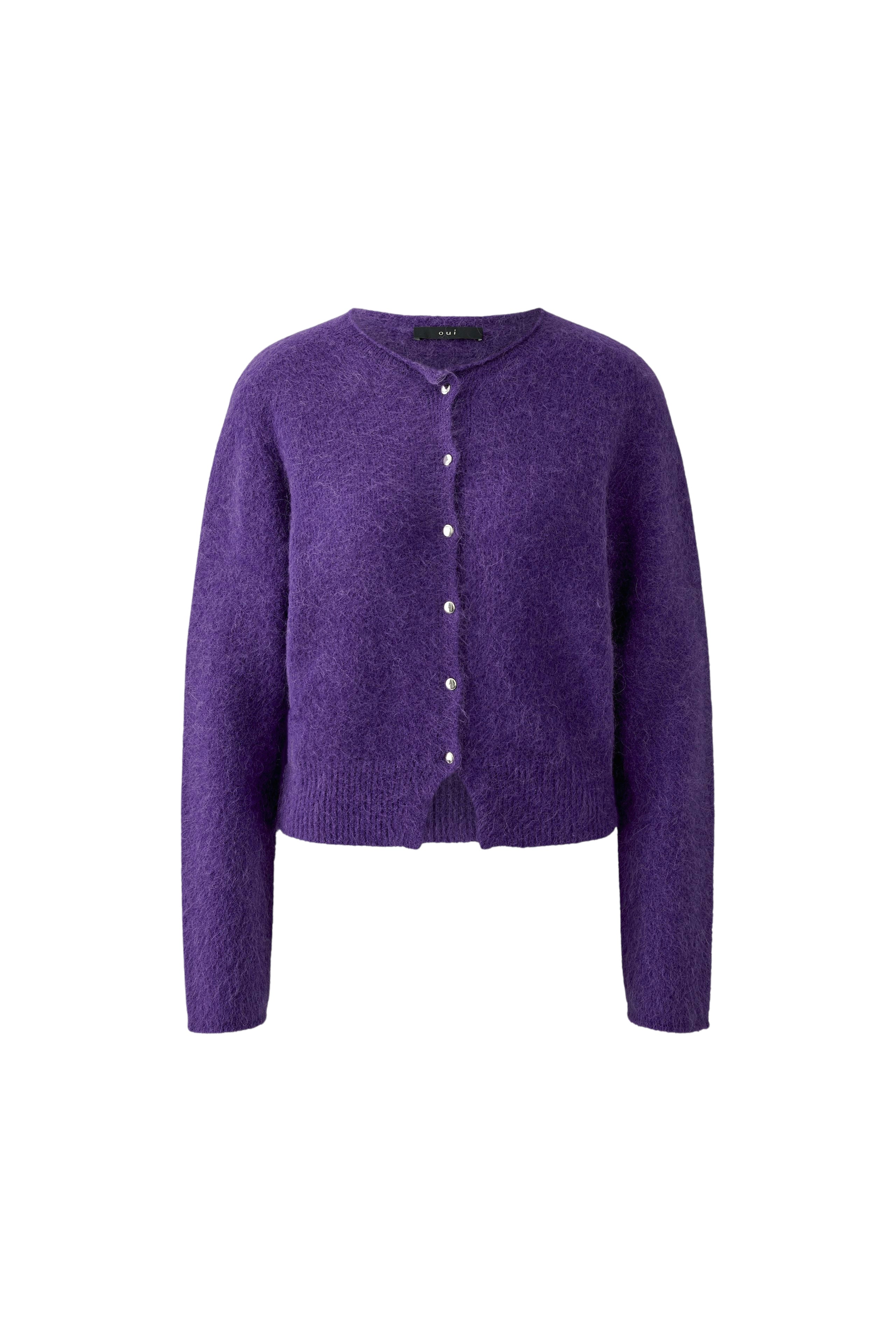 Strickjacke mit Rollkante