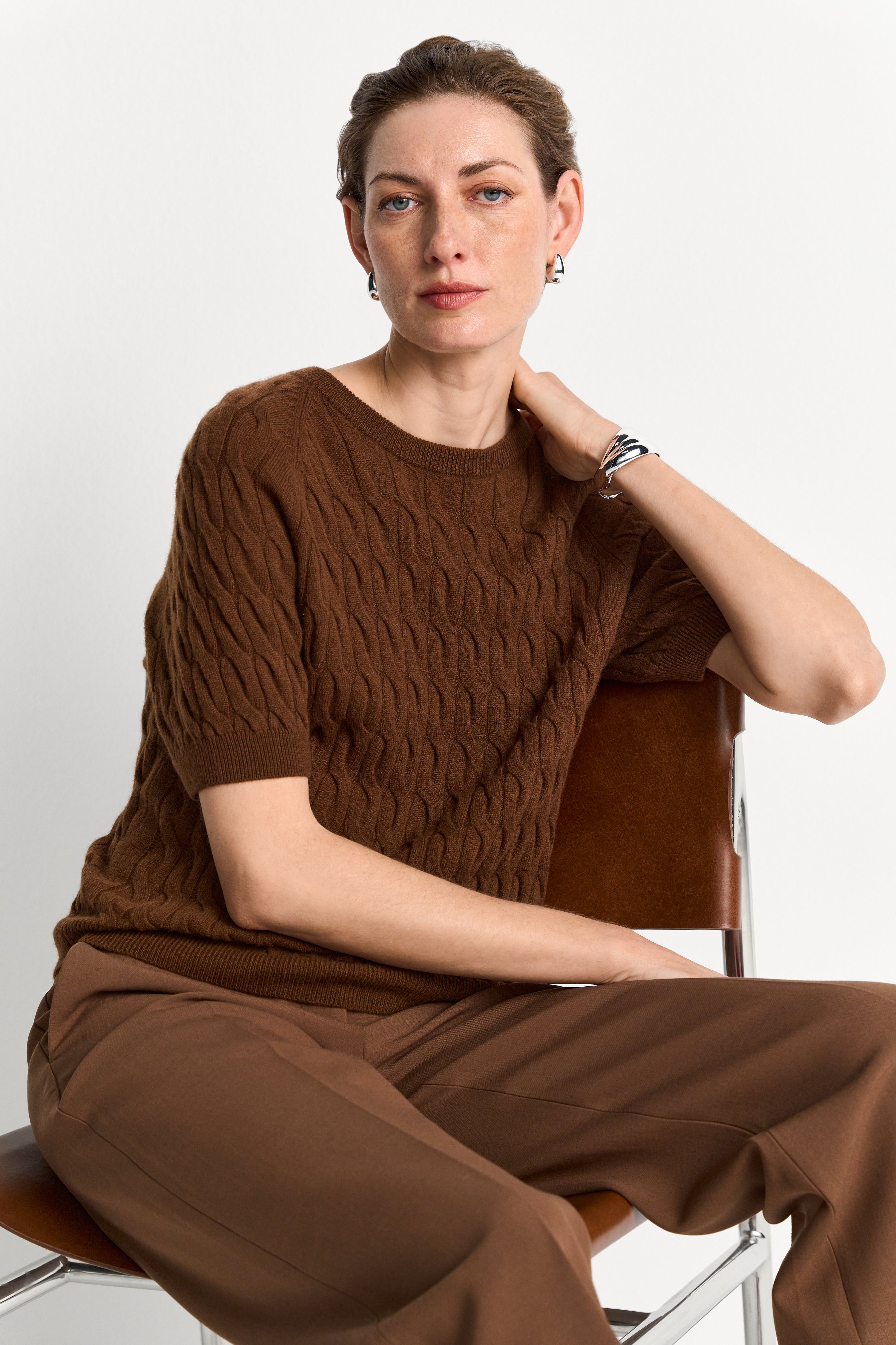 Pullover mit Zopfstrick