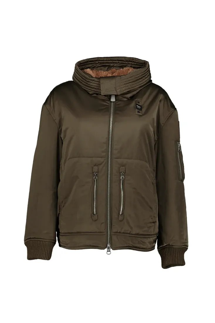 Blauer Daunenjacken Verde Bosco