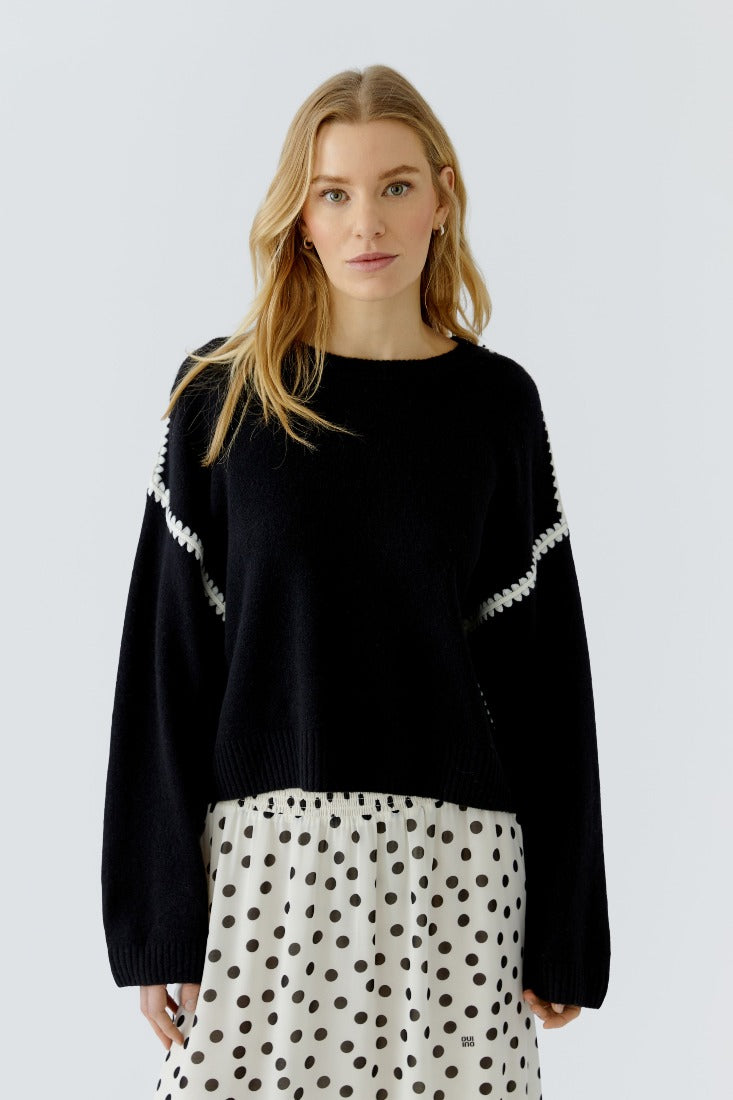 Strickpullover in Häkeloptik