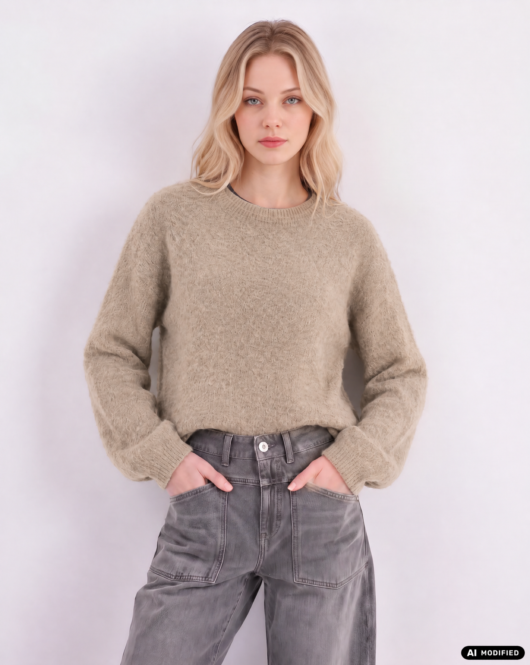 Strickpullover mit Rundhalsausschnitt