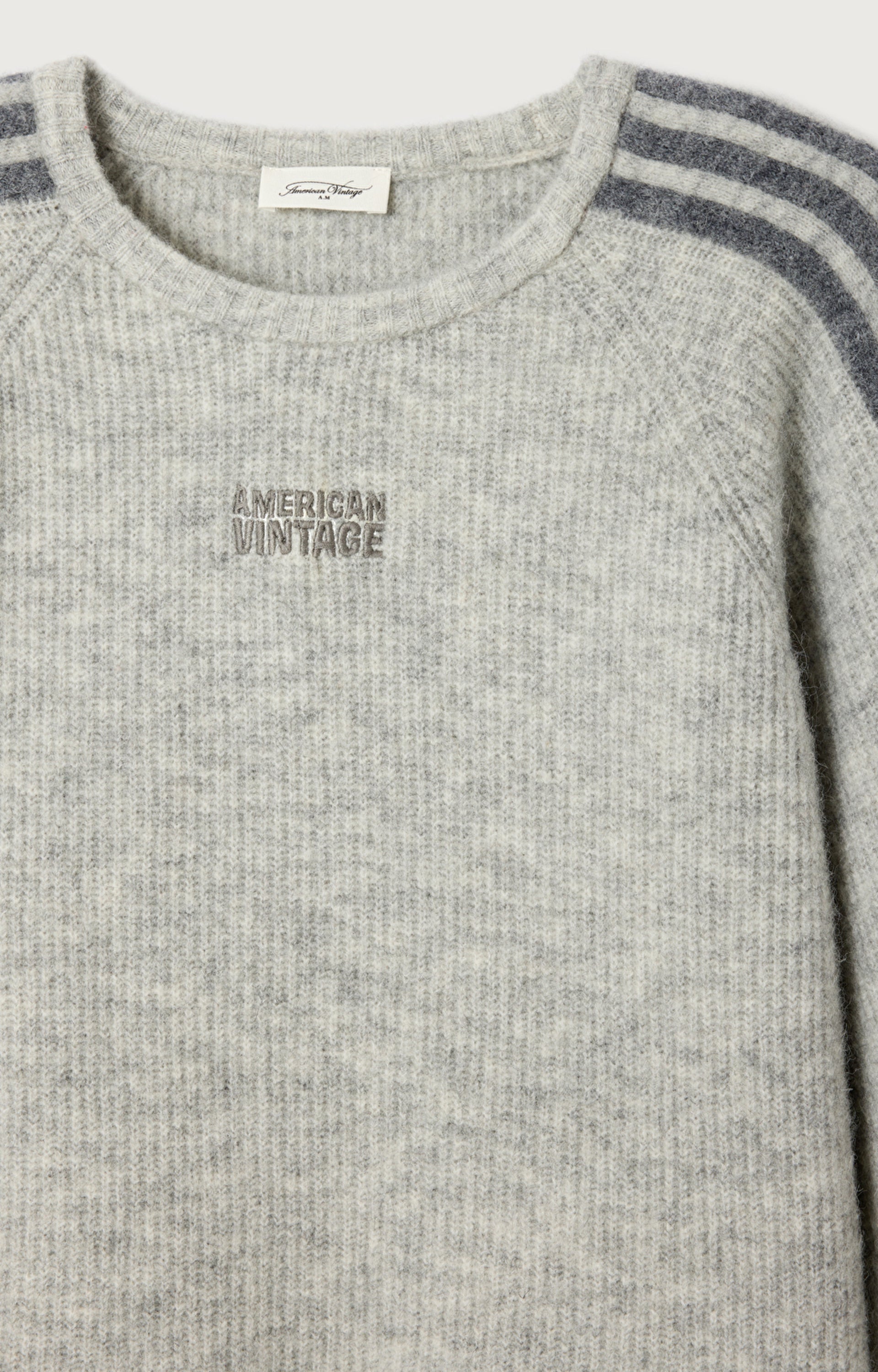 American Vintage Strickpullover Gris Clair Chine