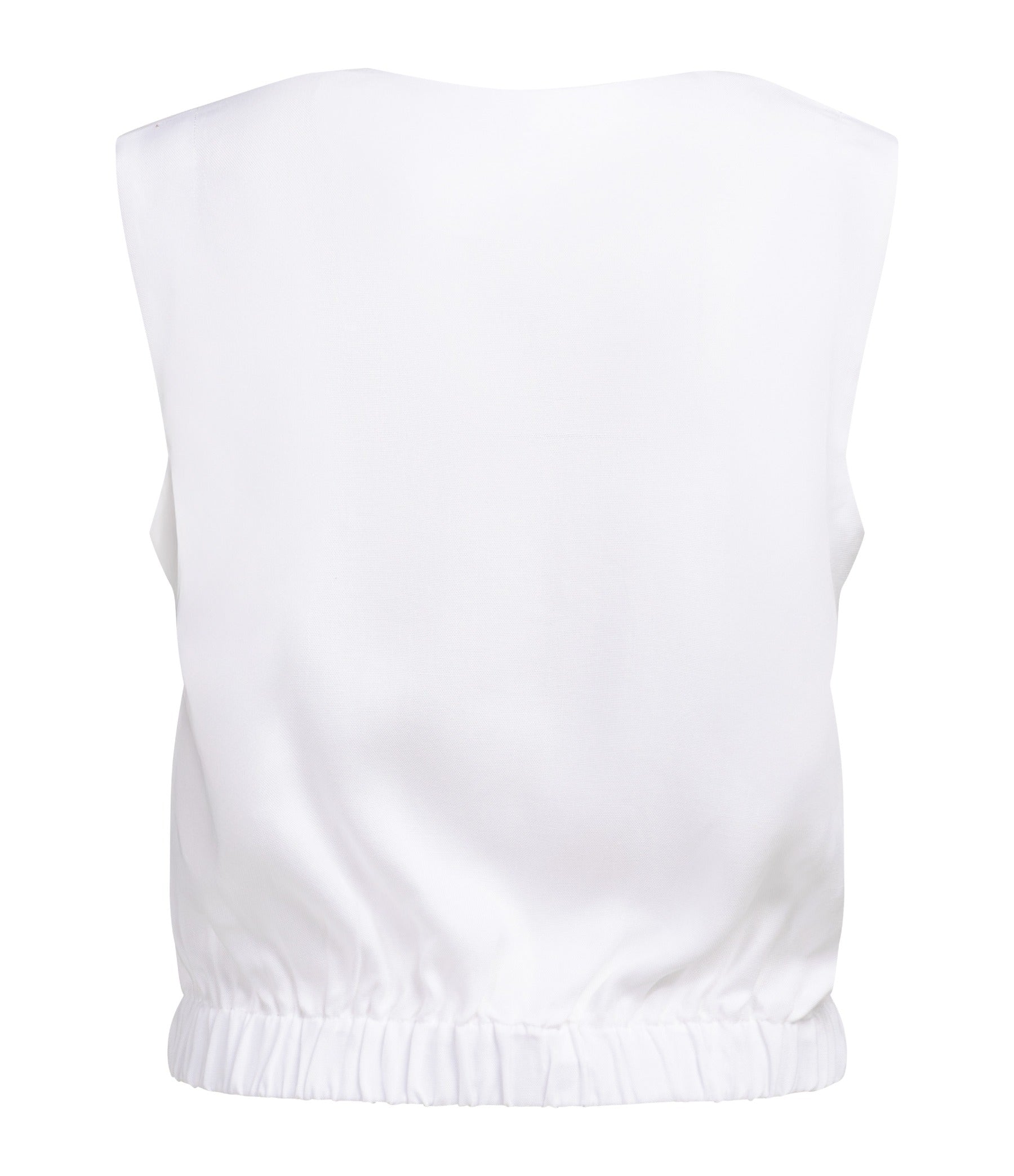 Ärmellose Bluse mit Plisseefalten