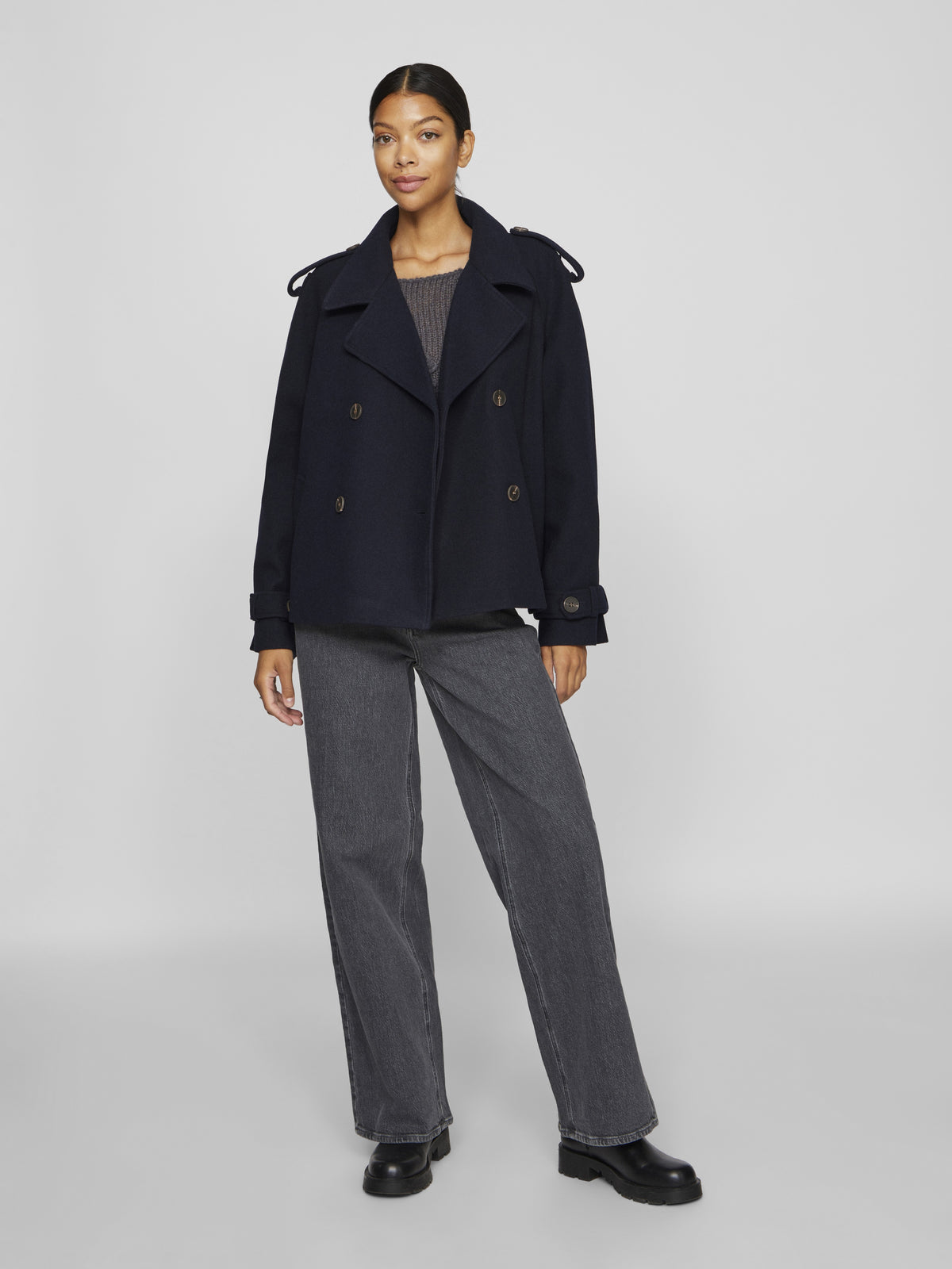 VILA Trenchcoats Navy Blazer