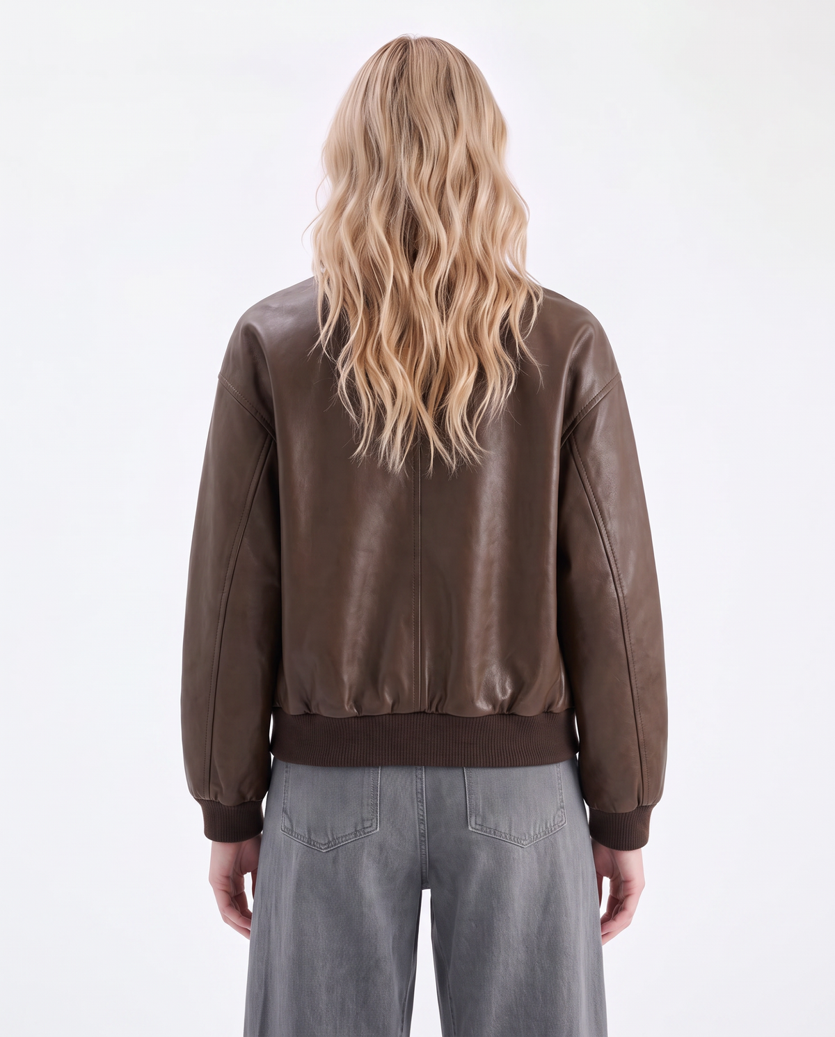 Kunstlederjacke mit Reißverschluss