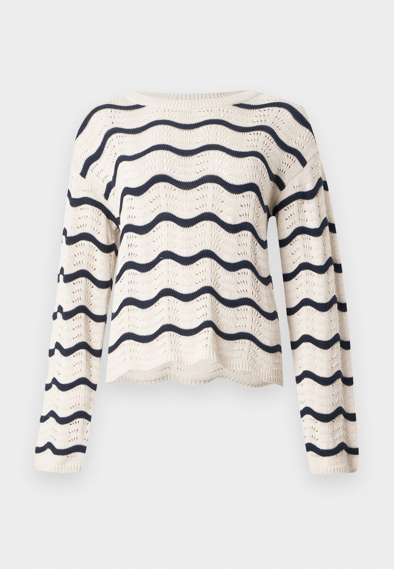 VILA Strickpullover Birch/W. Festival Flower