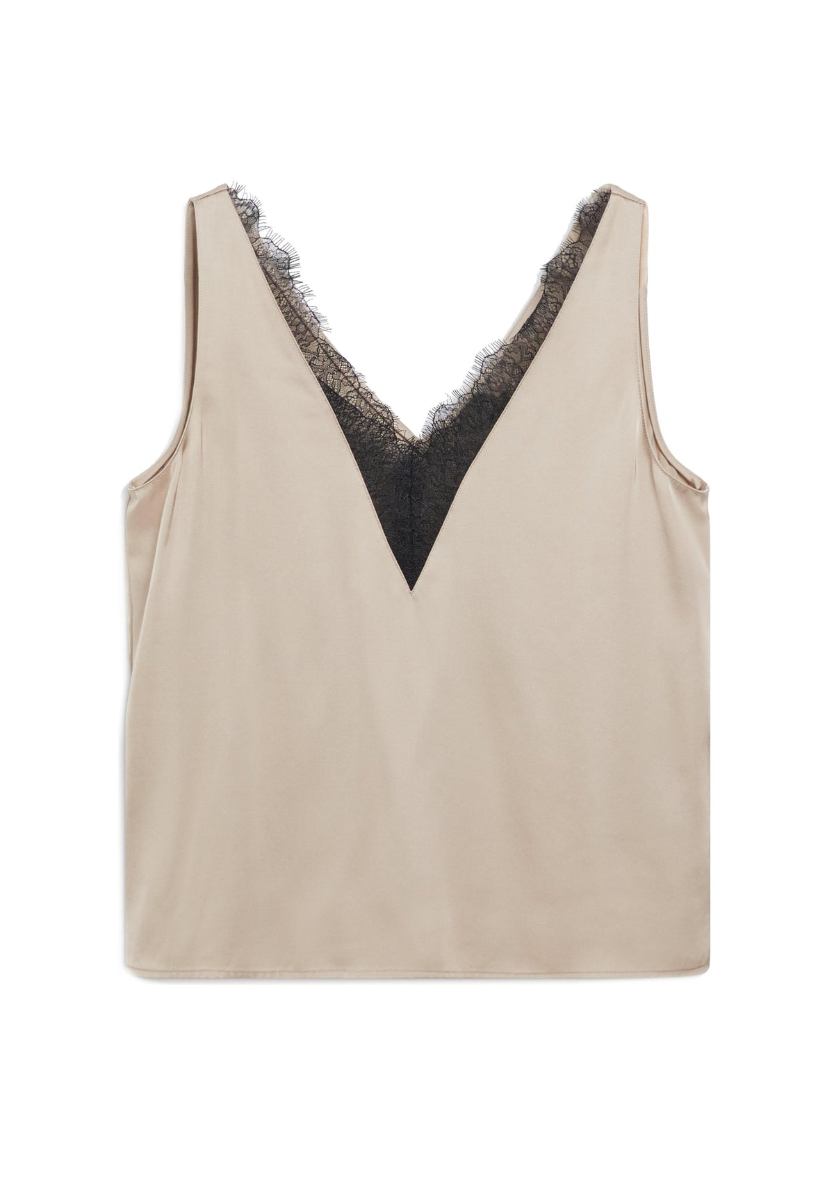 Satin Top mit Spitze
