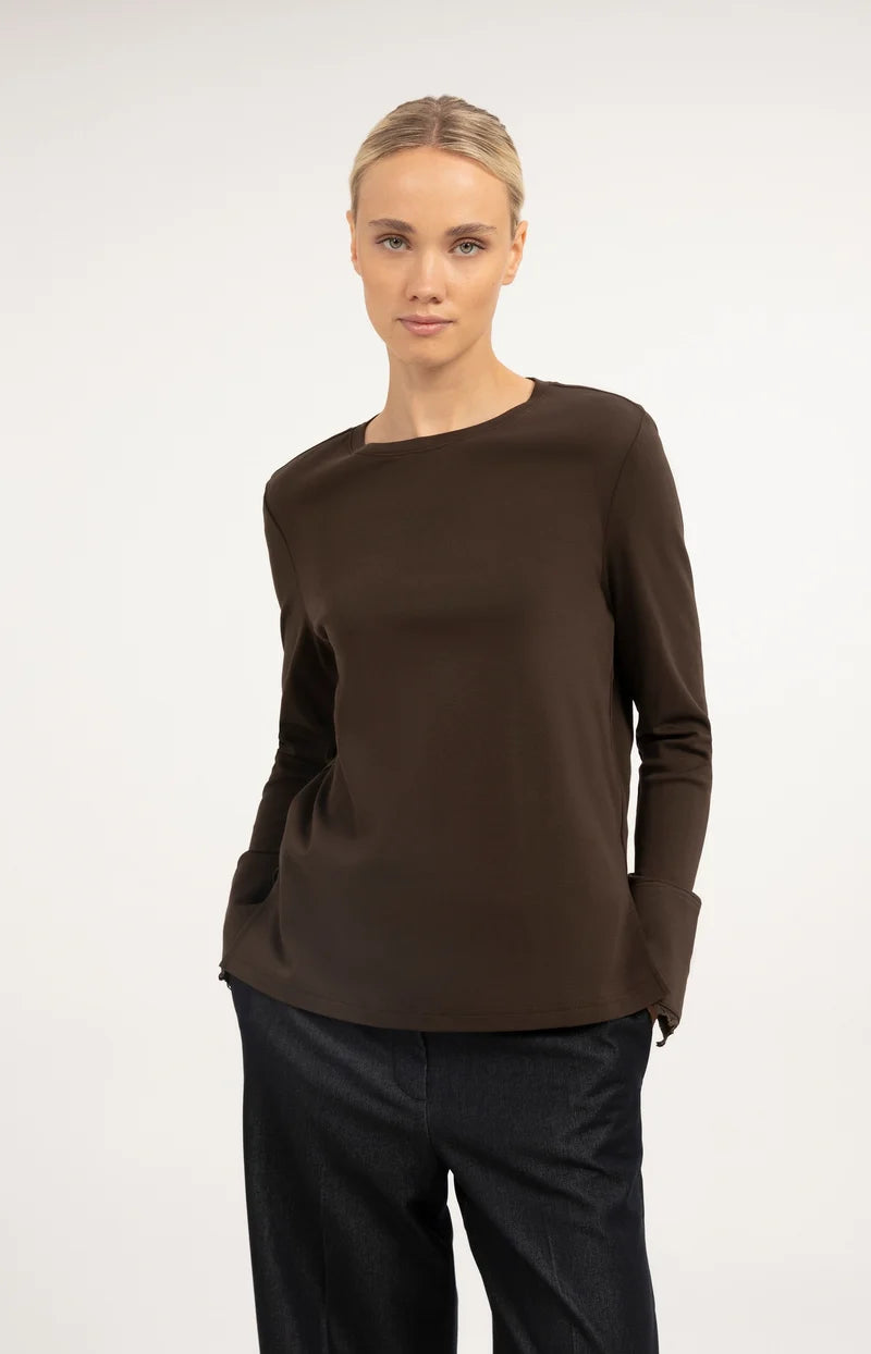 Longsleeve mit Spitzenbündchen