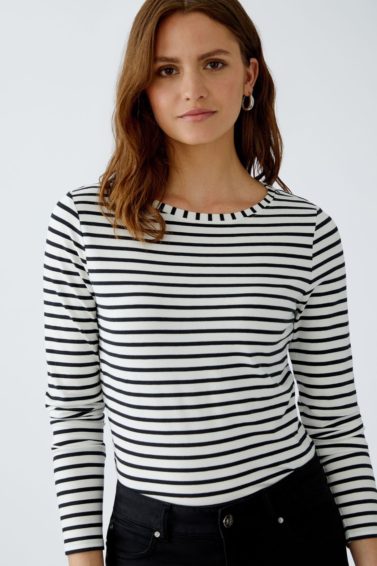Oui Longsleeve Black Offwhite