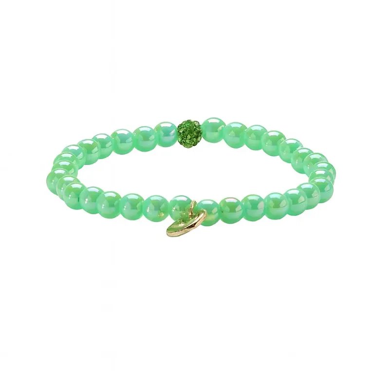 Perlenarmband Ocean Mint mit Glitzerperle