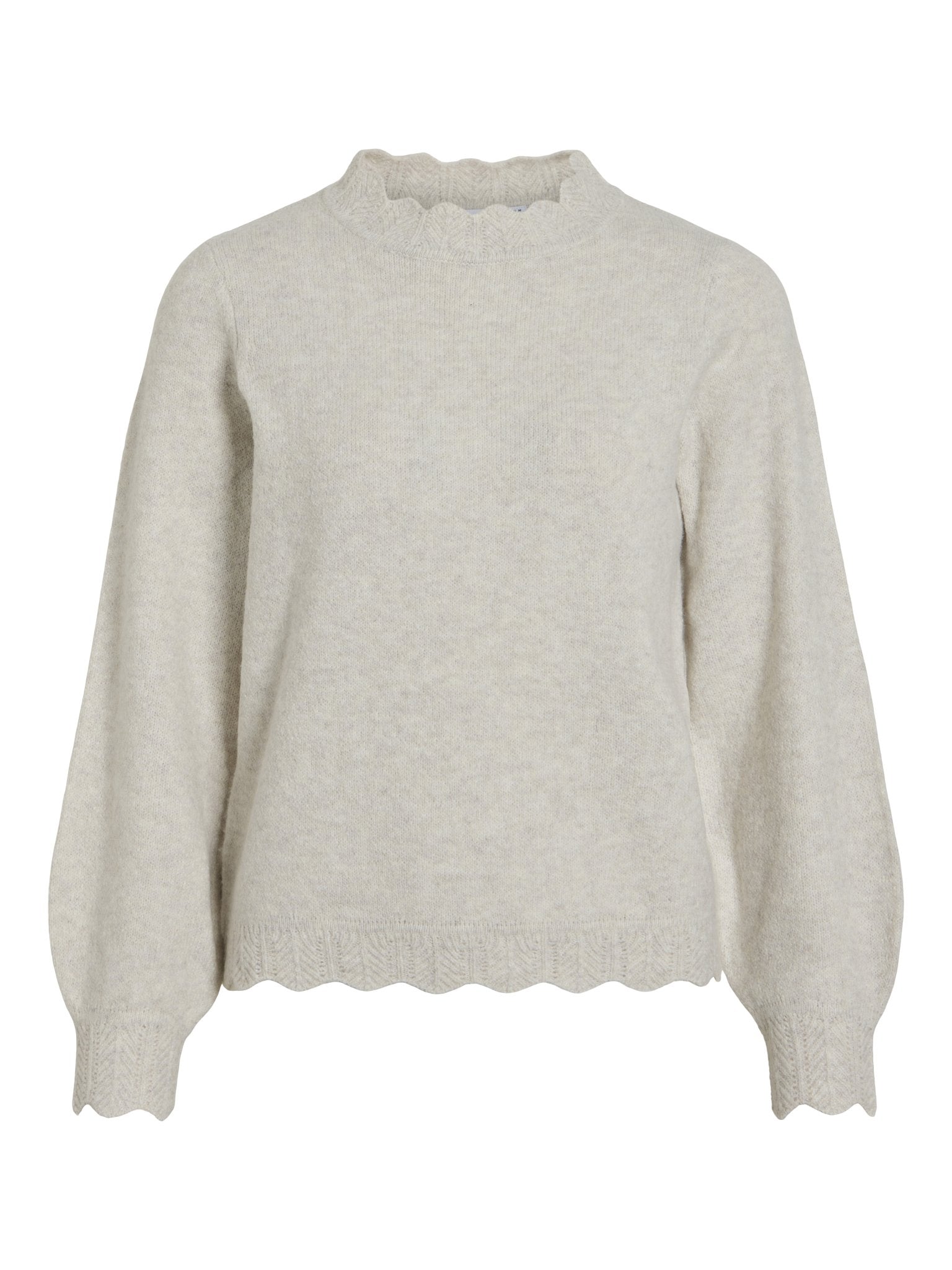 VILA Strickpullover Super Light Natural Melan