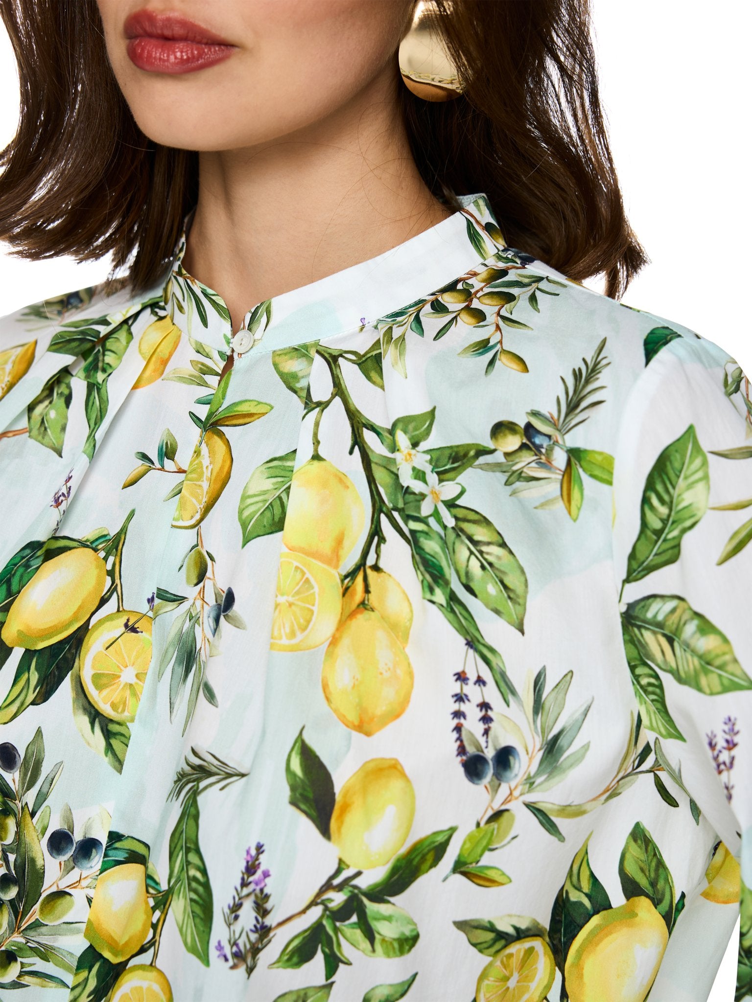 Bluse mit Zitronen-Print