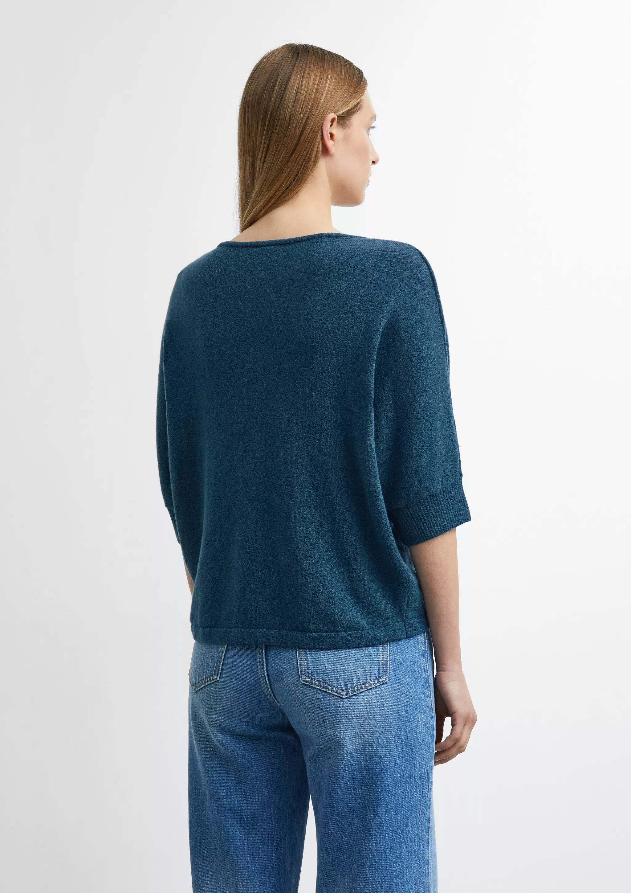 Strickpullover mit U-Bootausschnitt