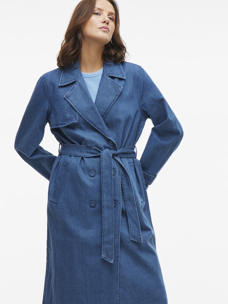 VILA Trenchcoats Medium Blue Denim