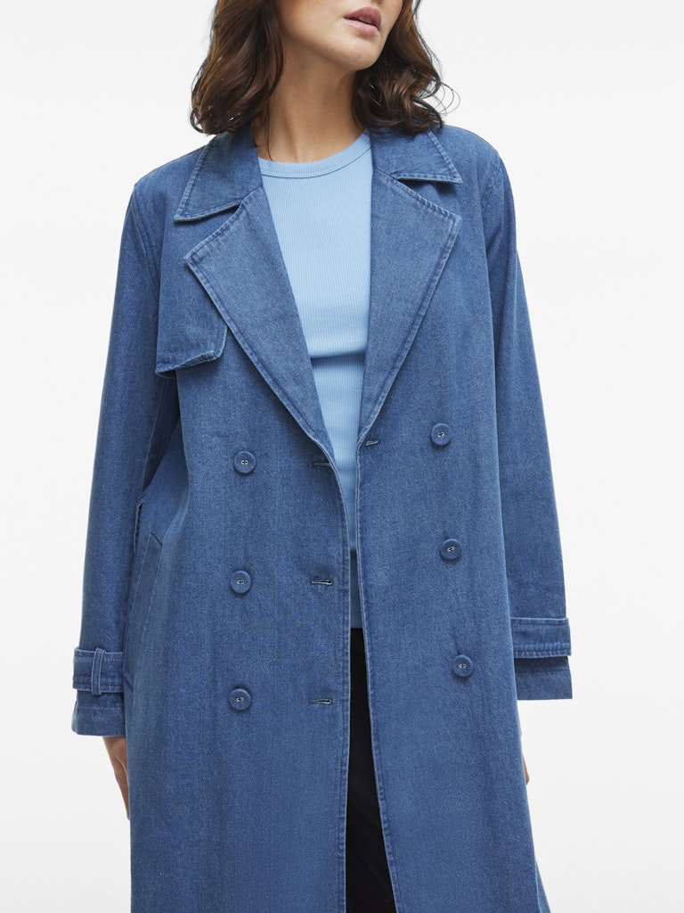 VILA Trenchcoats Medium Blue Denim