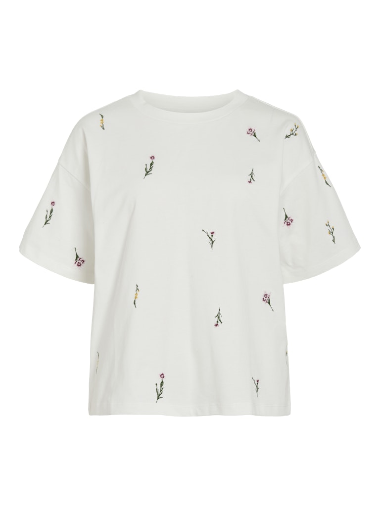 VILA T-Shirts Snow White/Floral