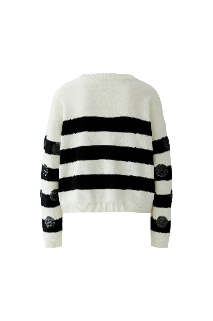 Strickpullover mit Paillettenpunkten