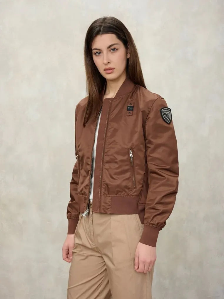 Blauer Bomberjacken Brown A