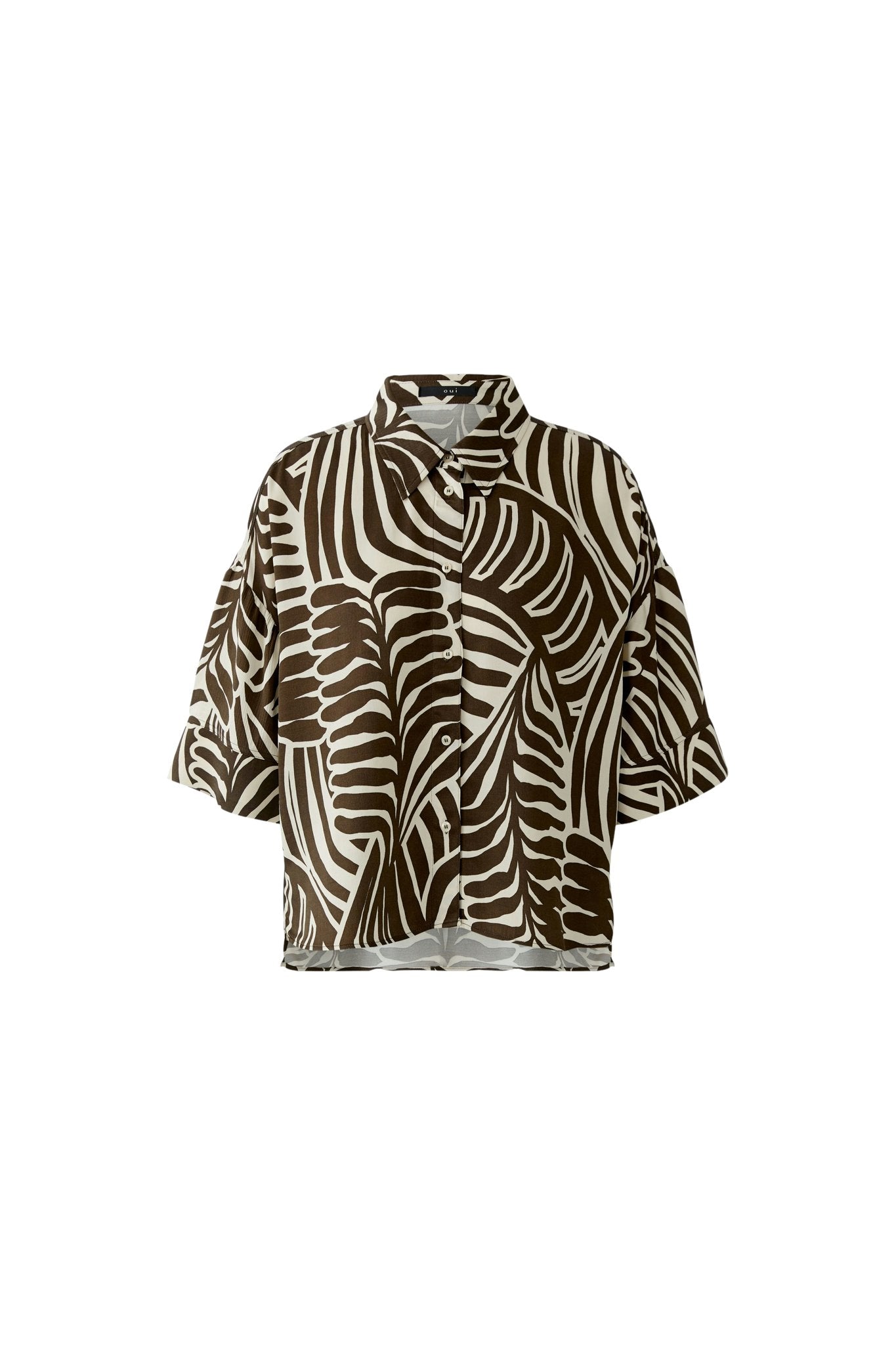 Bluse mit Blätterdruck