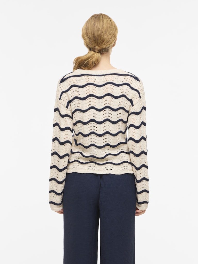 VILA Strickpullover Birch/Birch Lace