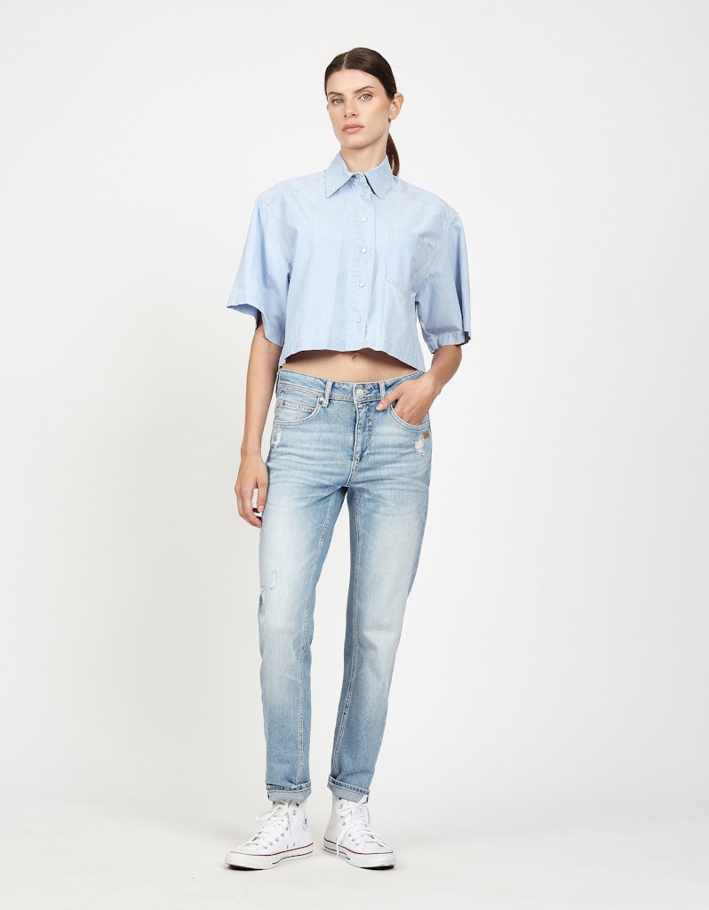 Gang Relaxed Fit Destroyed Soft Blue