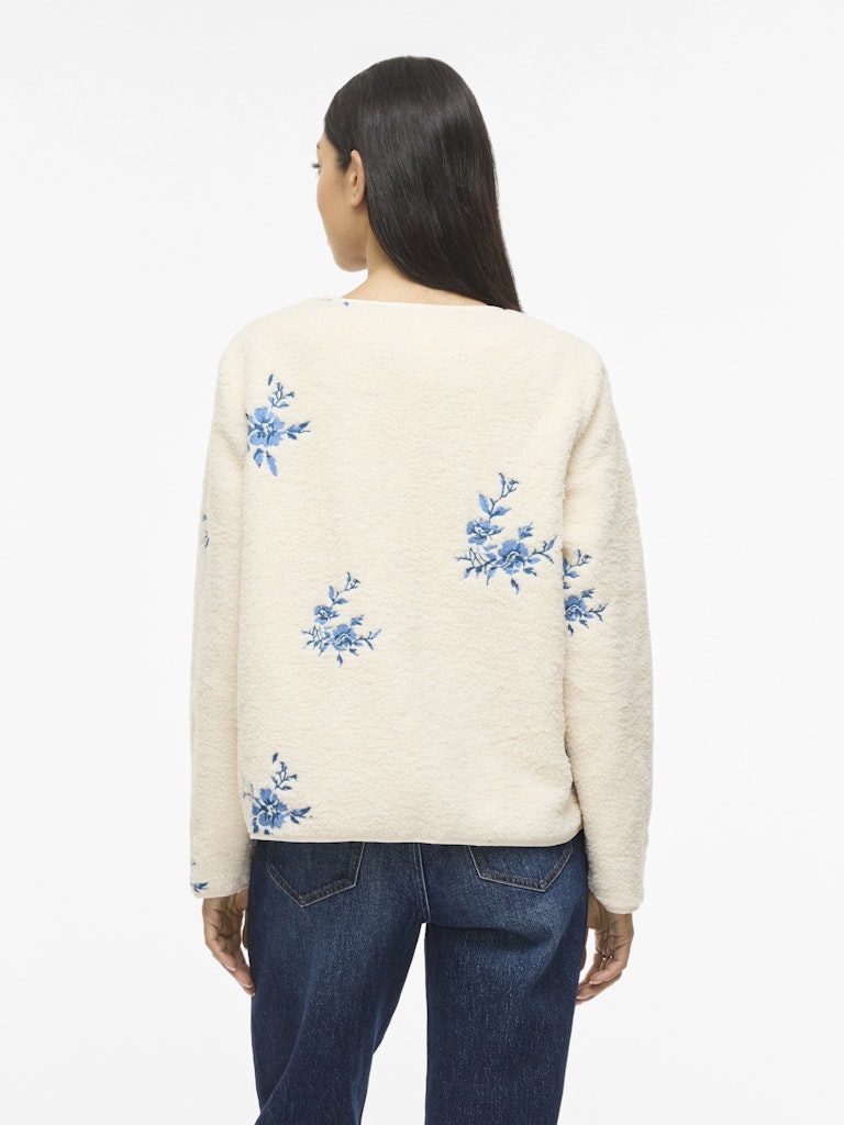 VILA Teddyjacken Birch/Birch Lace