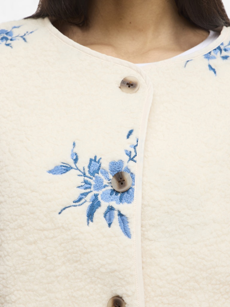 VILA Teddyjacken Birch/Birch Lace