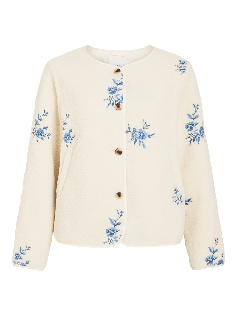 VILA Teddyjacken Birch/Birch Lace