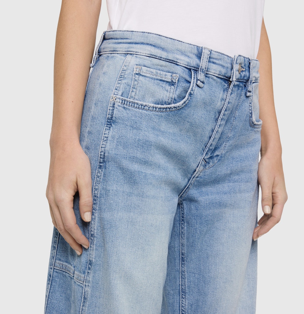 MAC Wide Leg Light Blue Random Washed