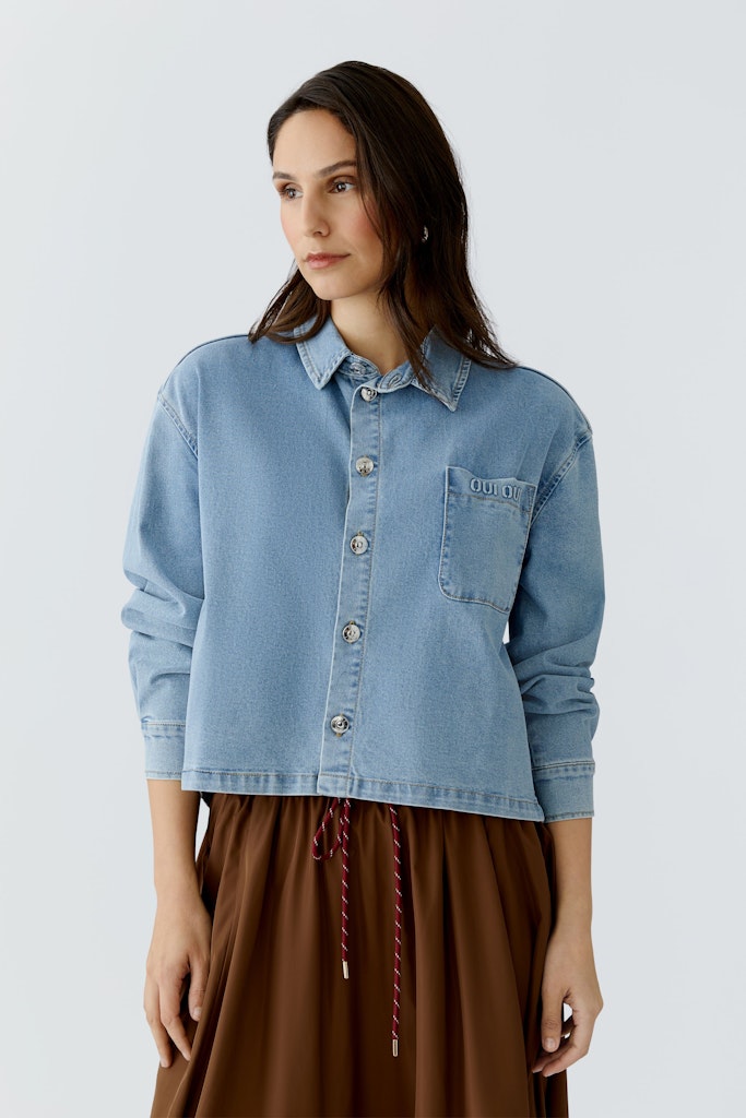 Oui Hemdjacken Blue Denim