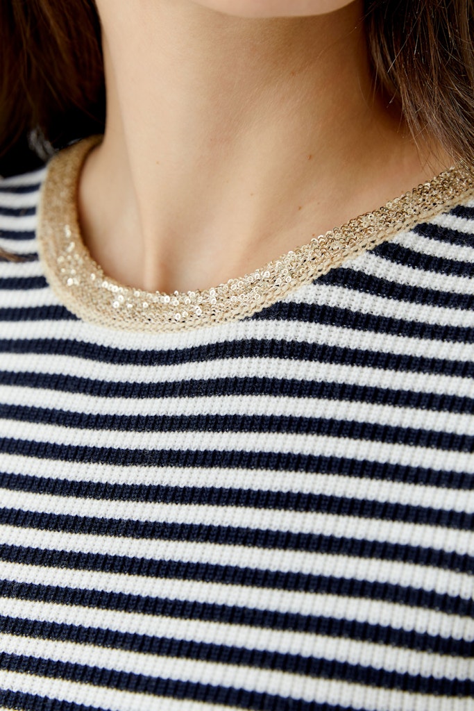 Oui T-Shirts Dk Blue White